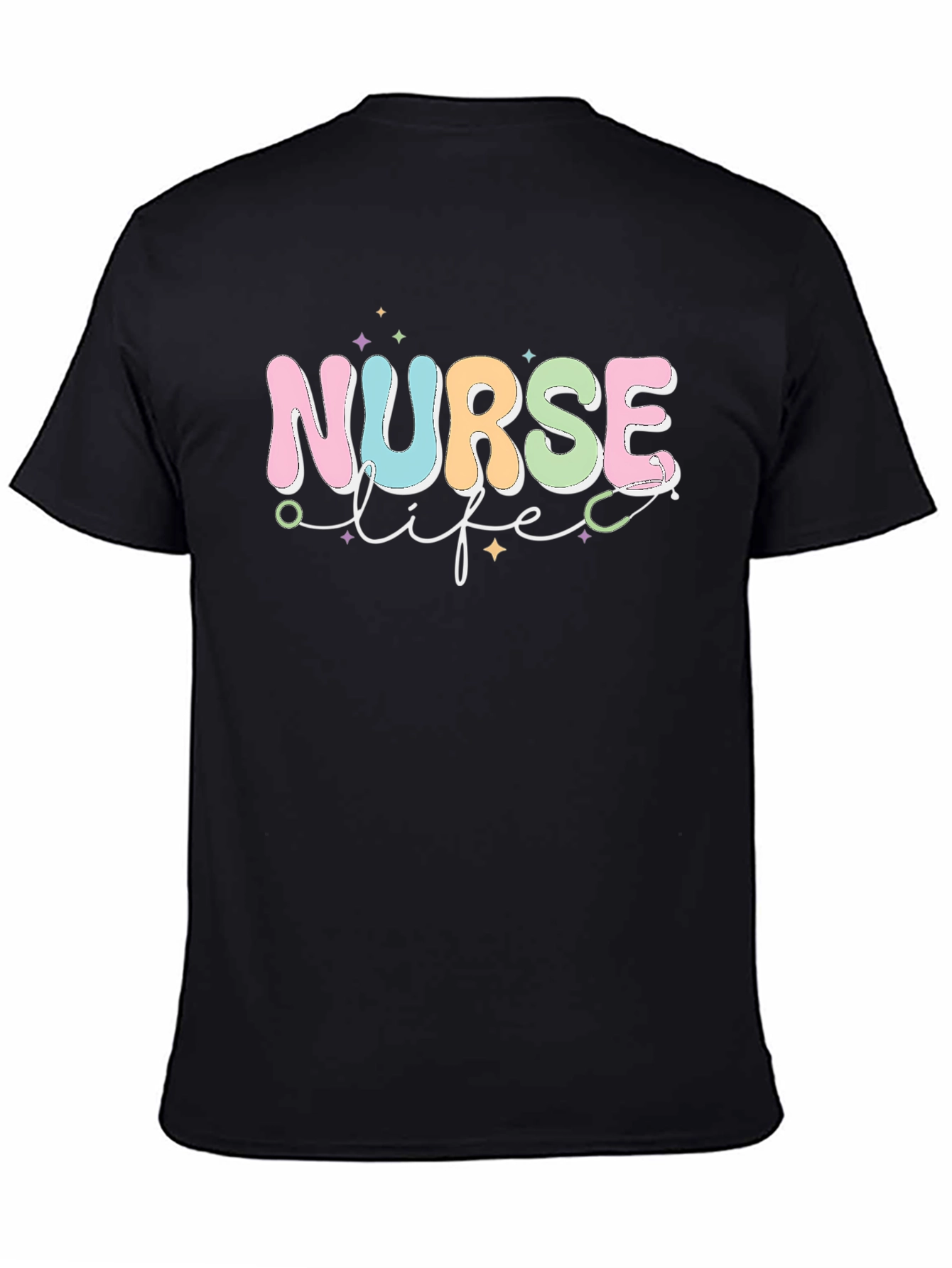 Black Nurse Life Graphic Tee - Black Unisex T-Shirt view 4