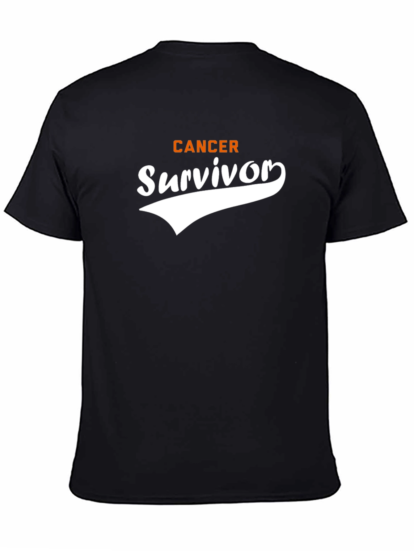 Black Cancer Survivor T-Shirt - Black Cotton Tee view 4