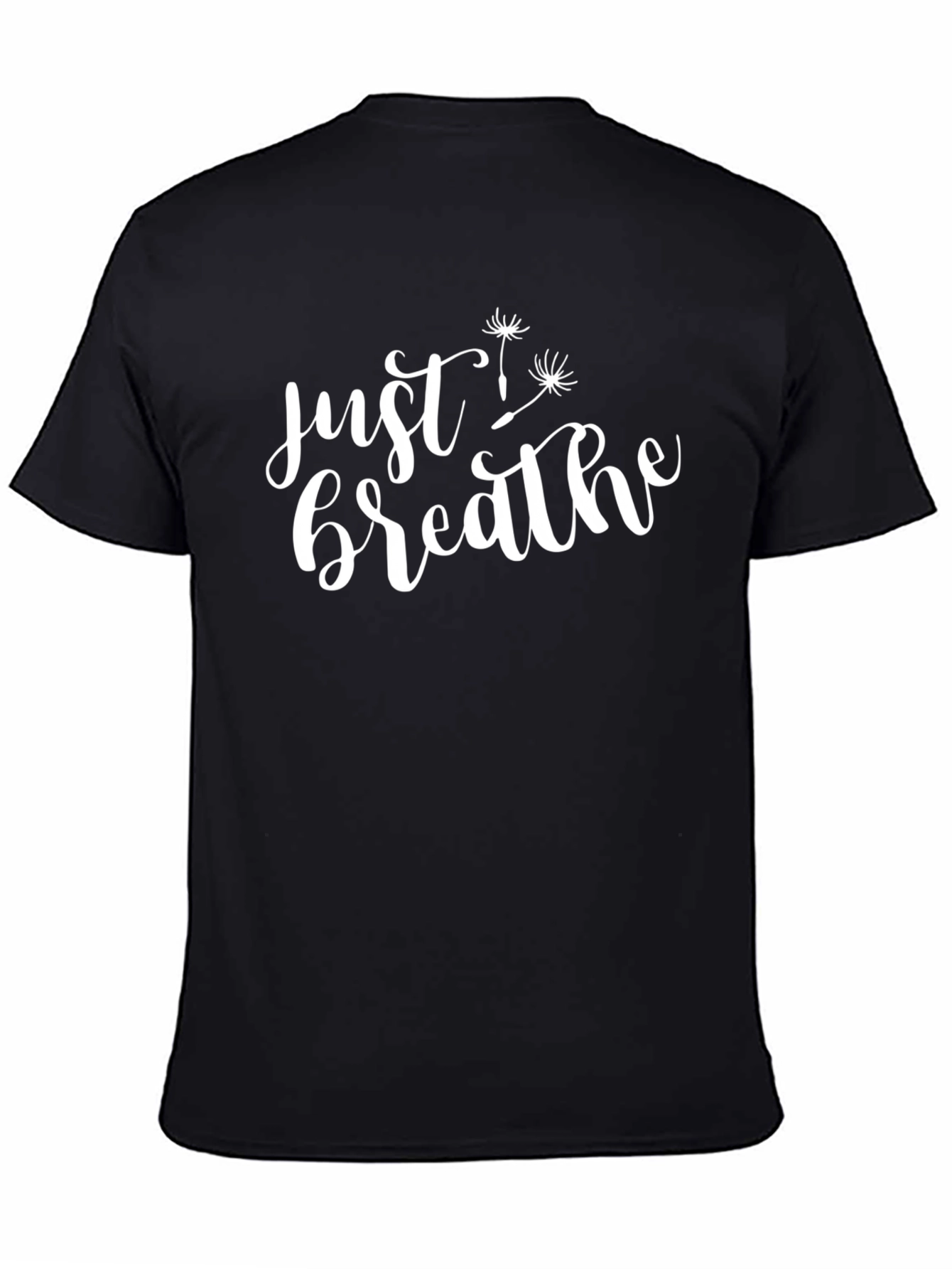 Black Just Breathe Graphic Tee - Black Cotton T-Shirt view 4