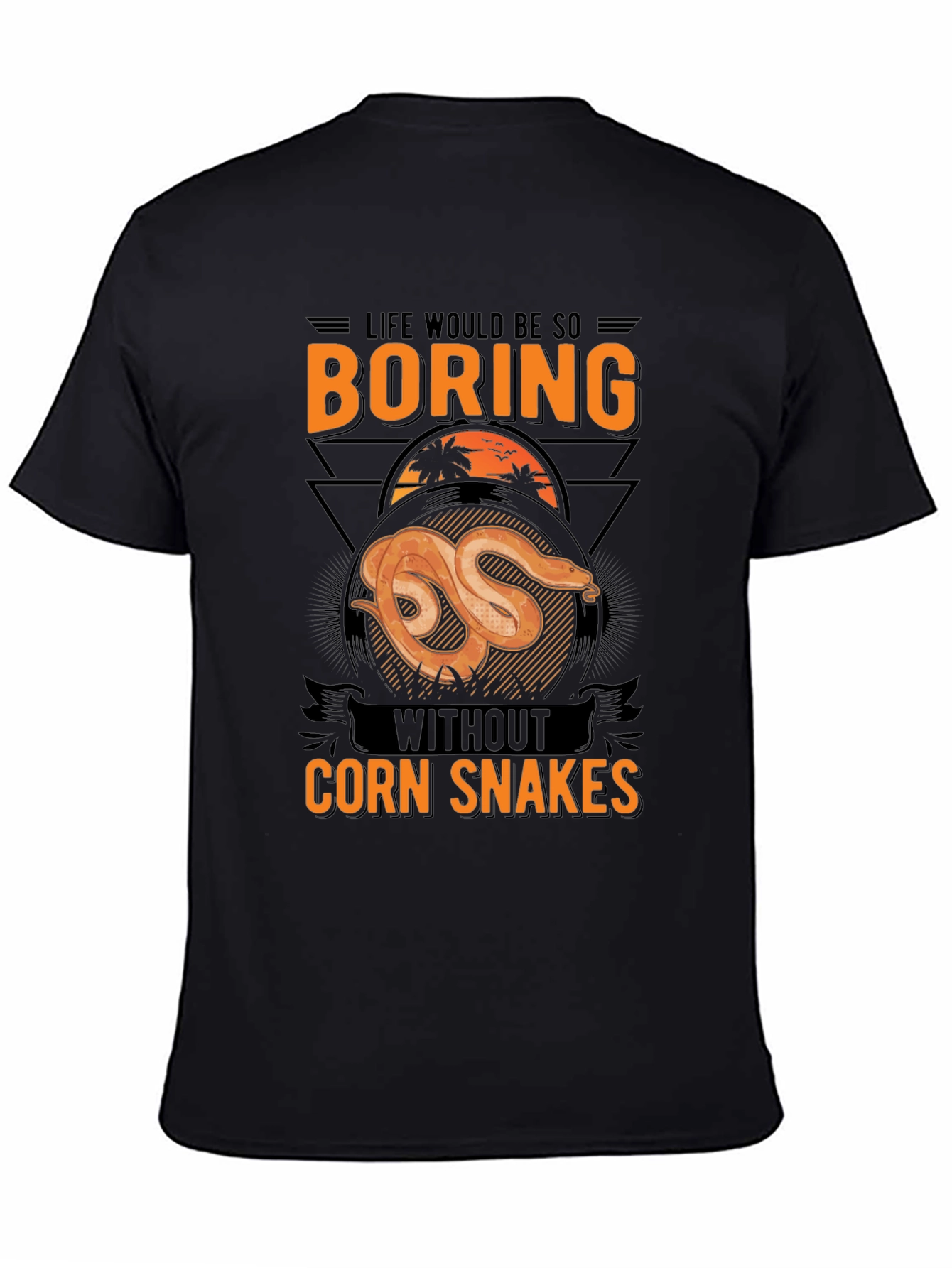 Black Boring Without Corn Snakes T-Shirt view 4