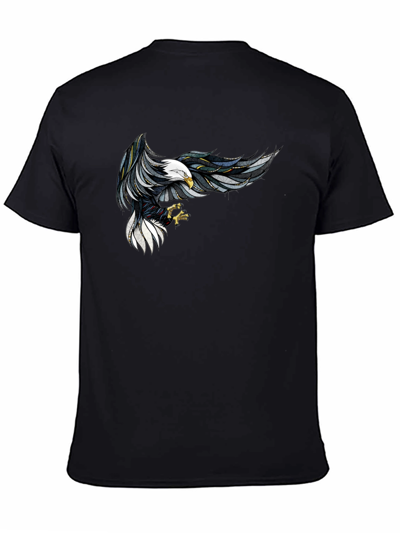 Black Eagle Graphic Print Black T-Shirt view 4