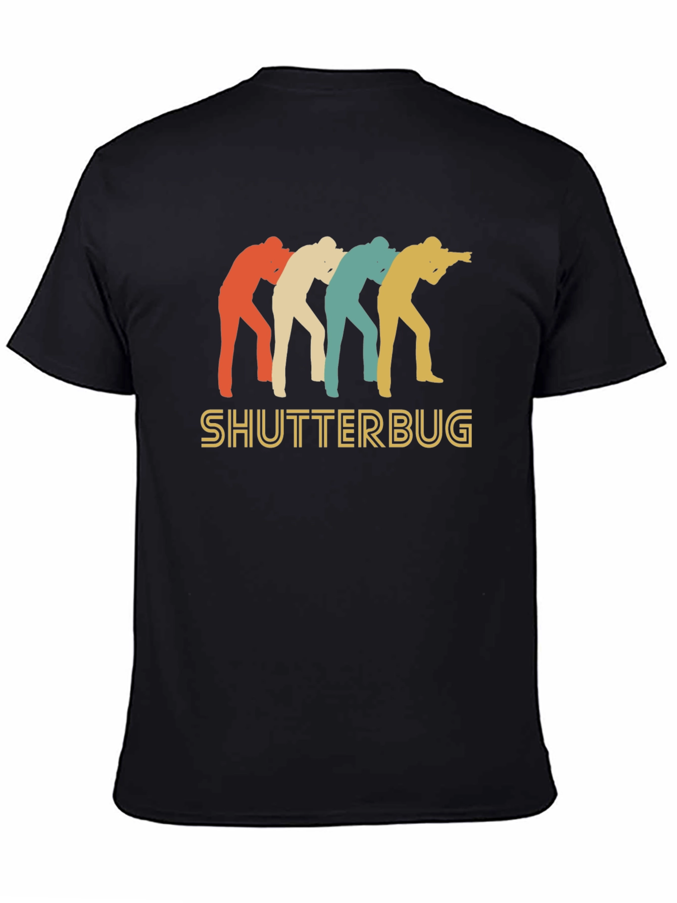 Black Shutterbug Retro Style T-Shirt view 4