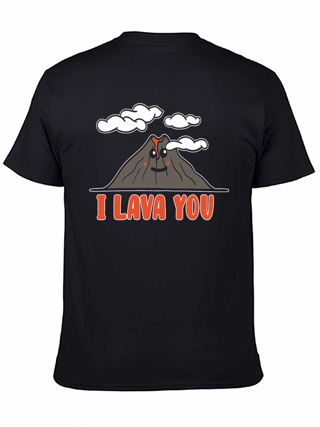 Black I Lava You Graphic T-Shirt - Volcano Love Pun view 4