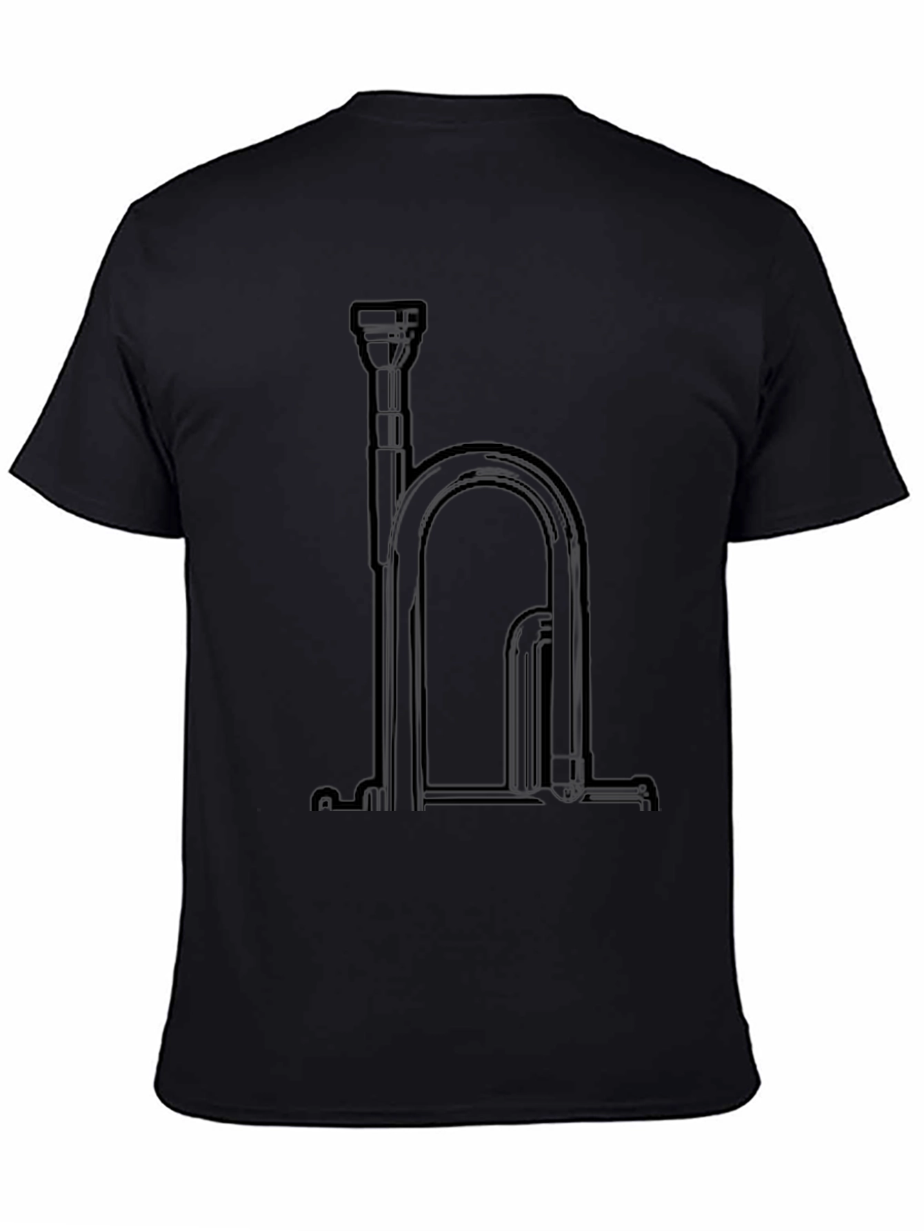 Black Bugle Graphic Black T-Shirt - Music Lover Tee view 4