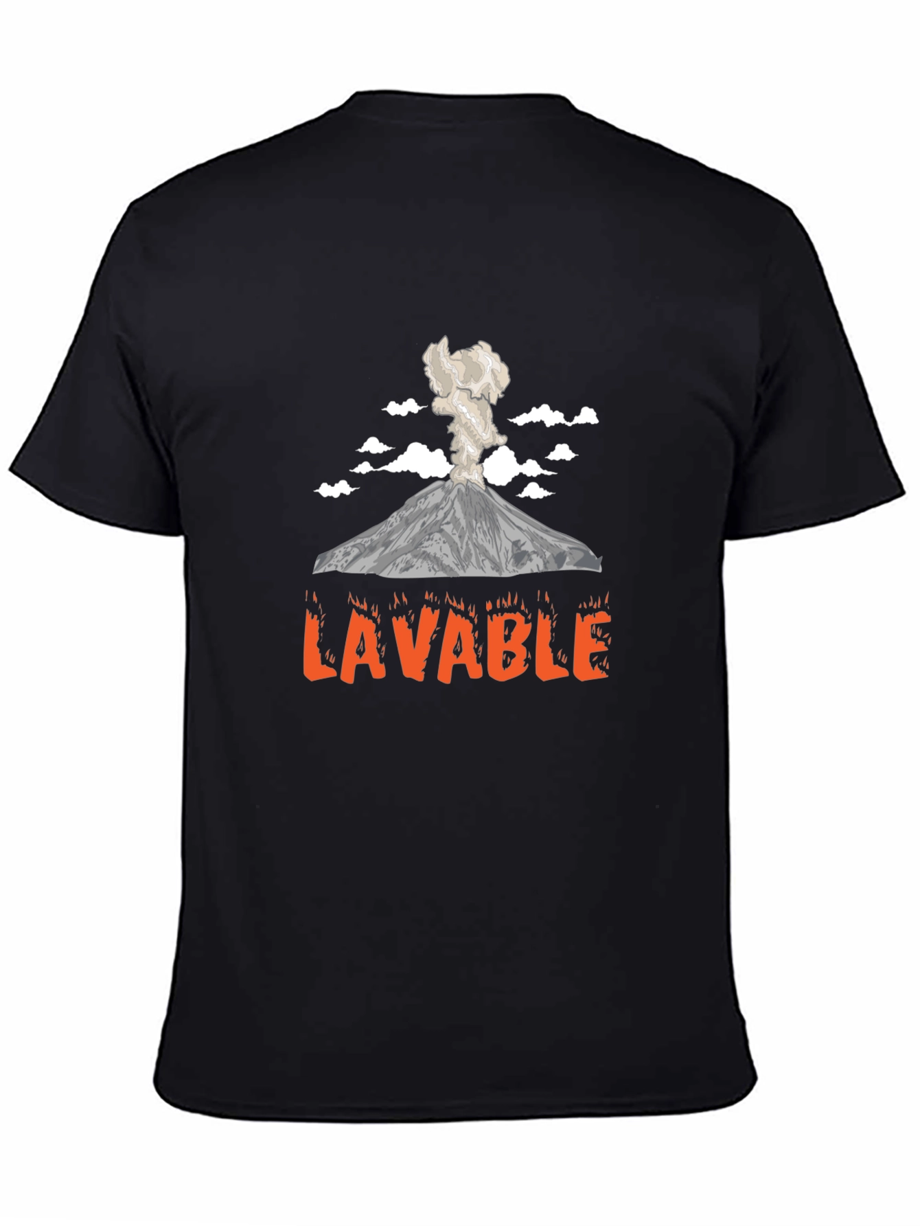 Black LAVABLE Volcano T-Shirt - Funny Graphic Tee view 4