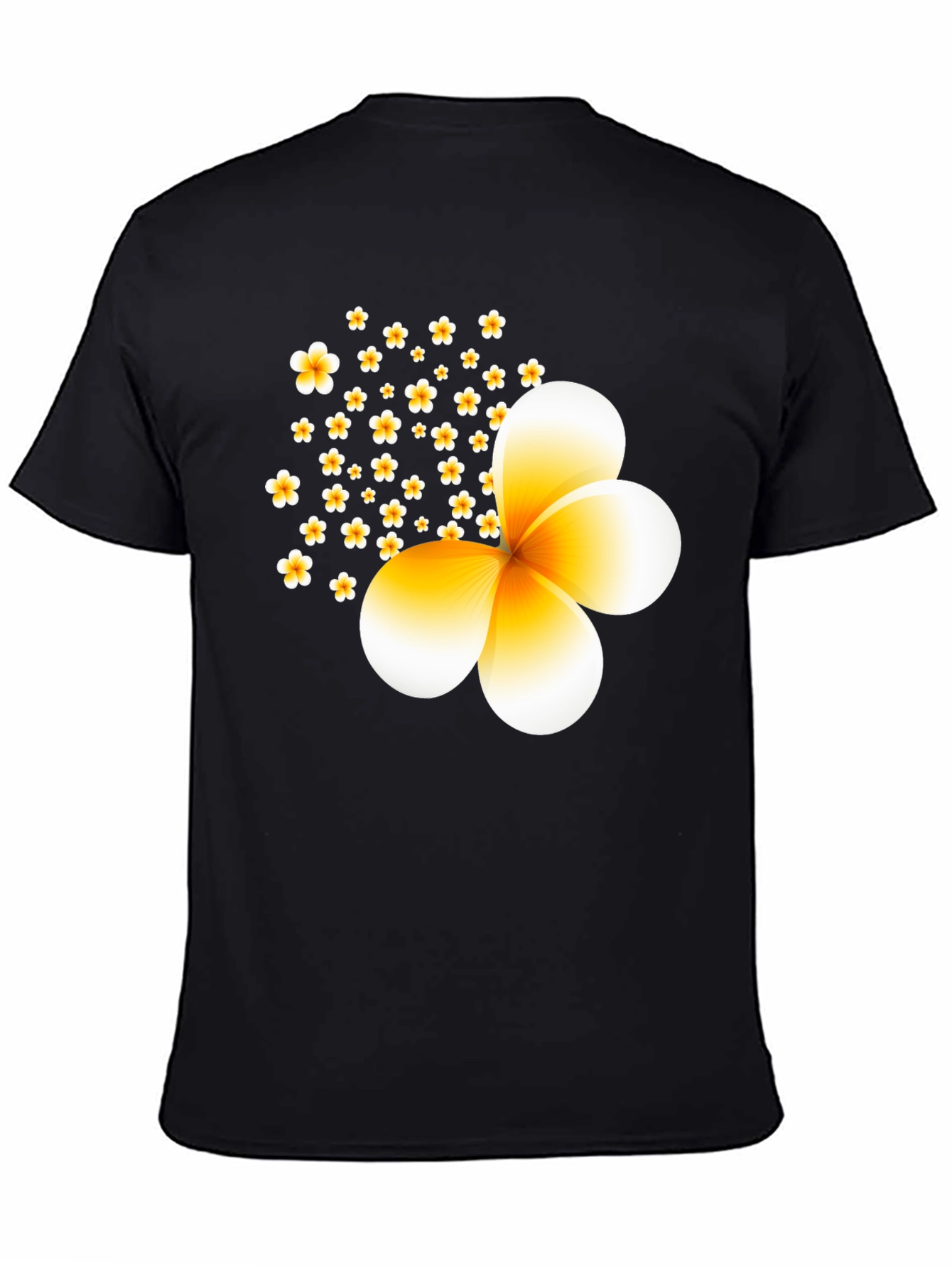 Black Floral Print Black T-Shirt view 4