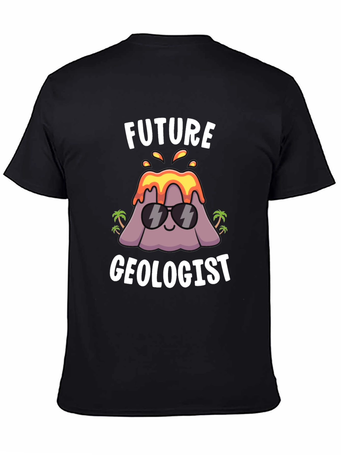 Black Future Geologist Volcano T-Shirt view 4