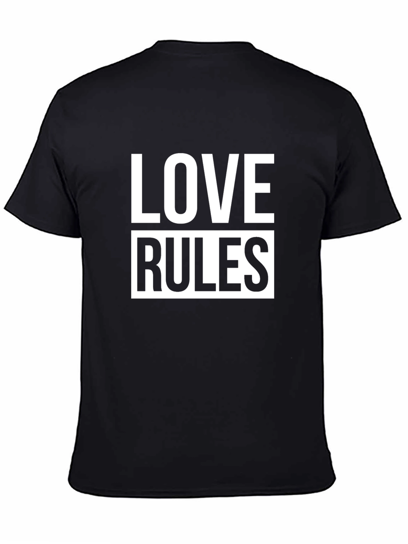 Black Love Rules Graphic Black T-Shirt view 4