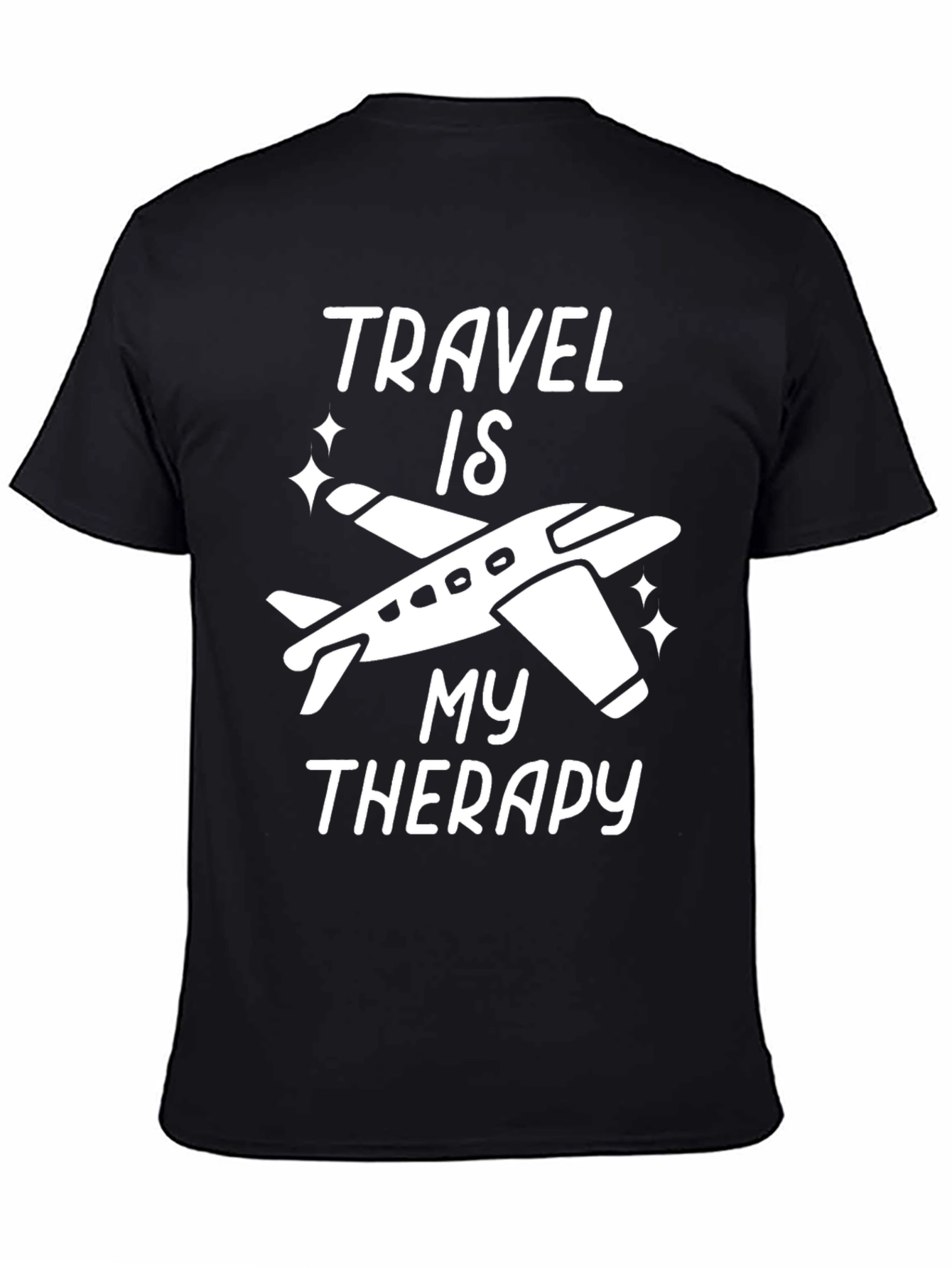 Black Travel Therapy T-Shirt view 4