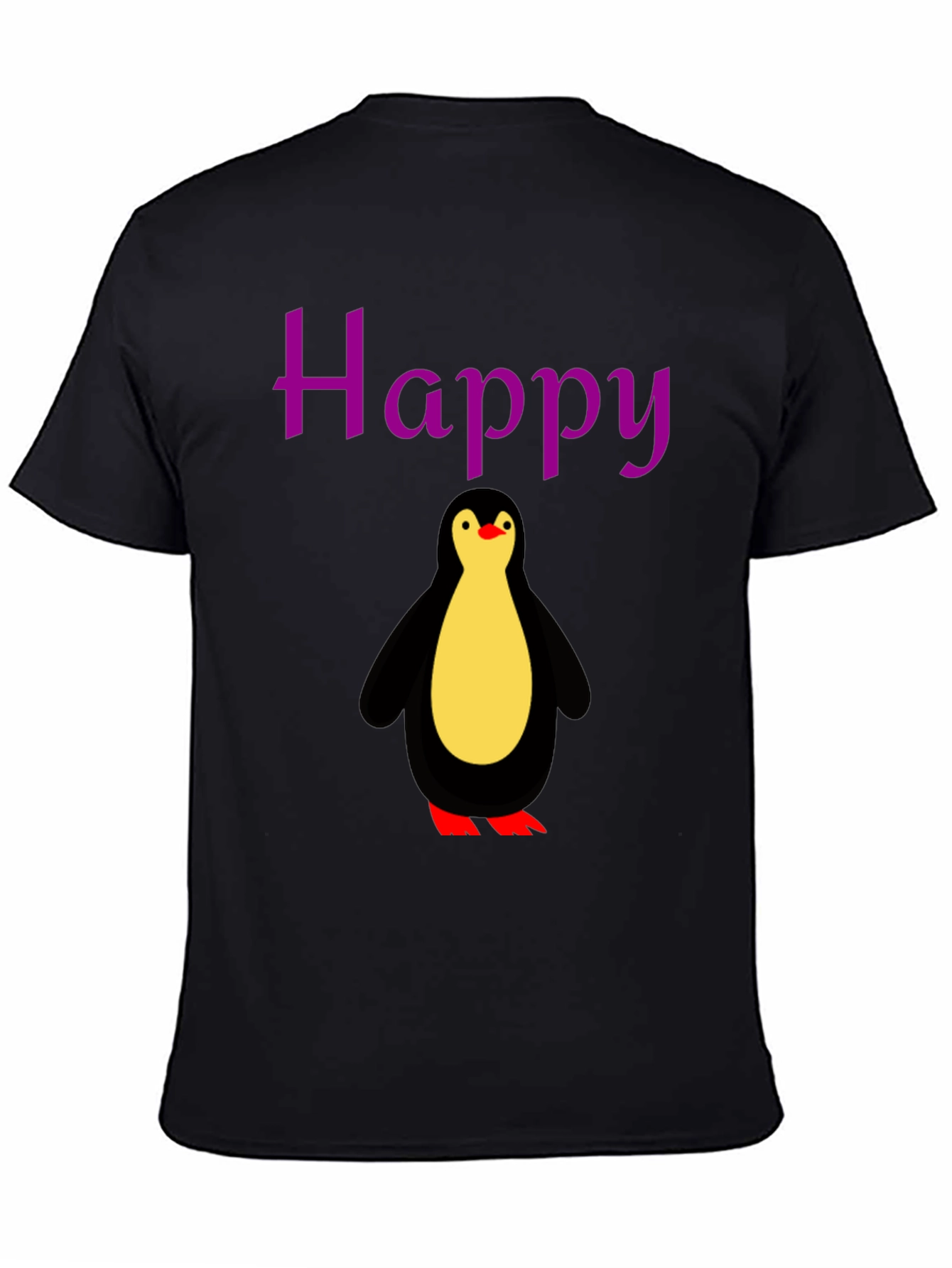 Black Happy Penguin Graphic Tee - Black view 4
