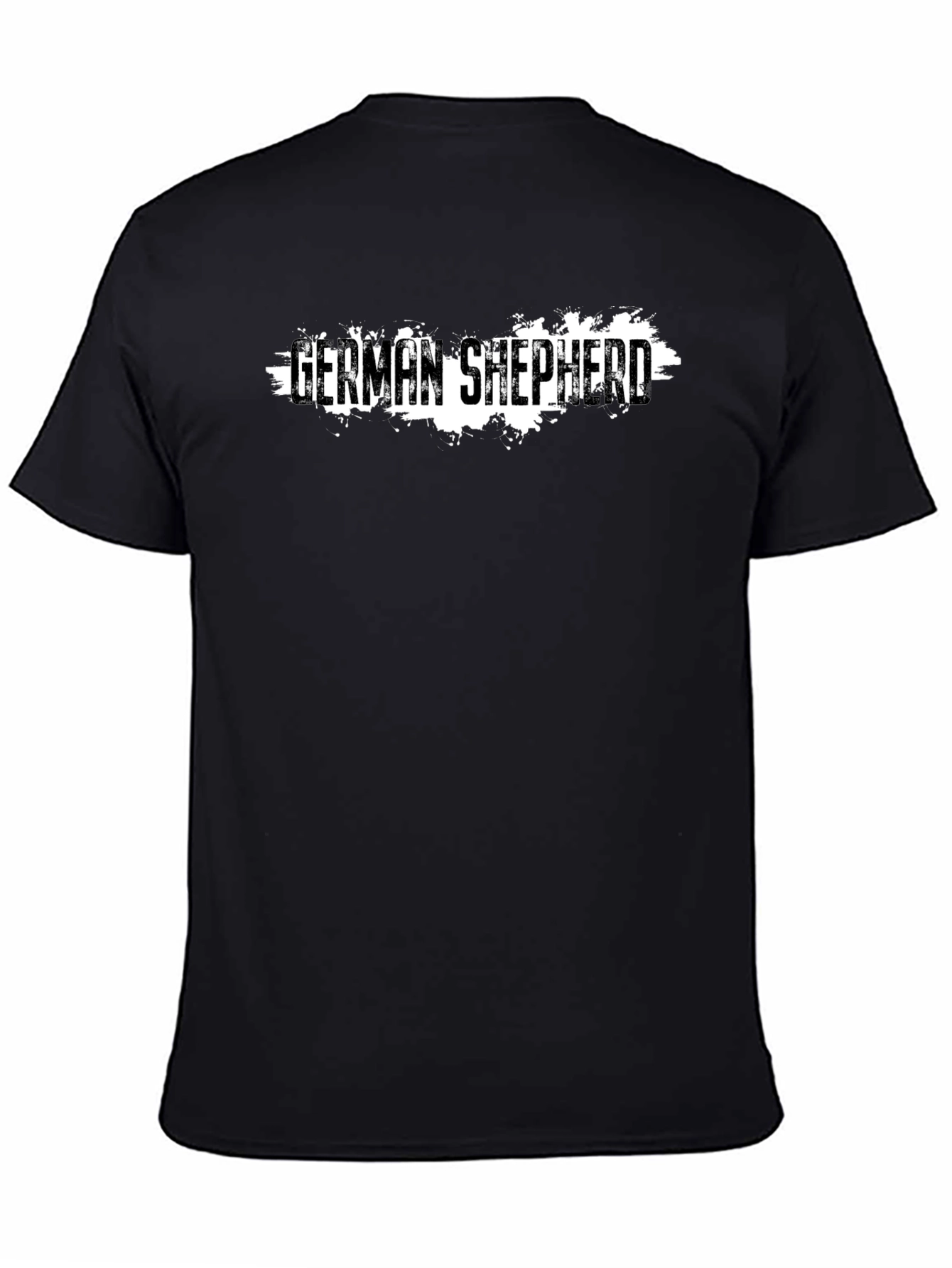 Black German Shepherd Graphic Tee - Black Cotton T-Shirt view 4