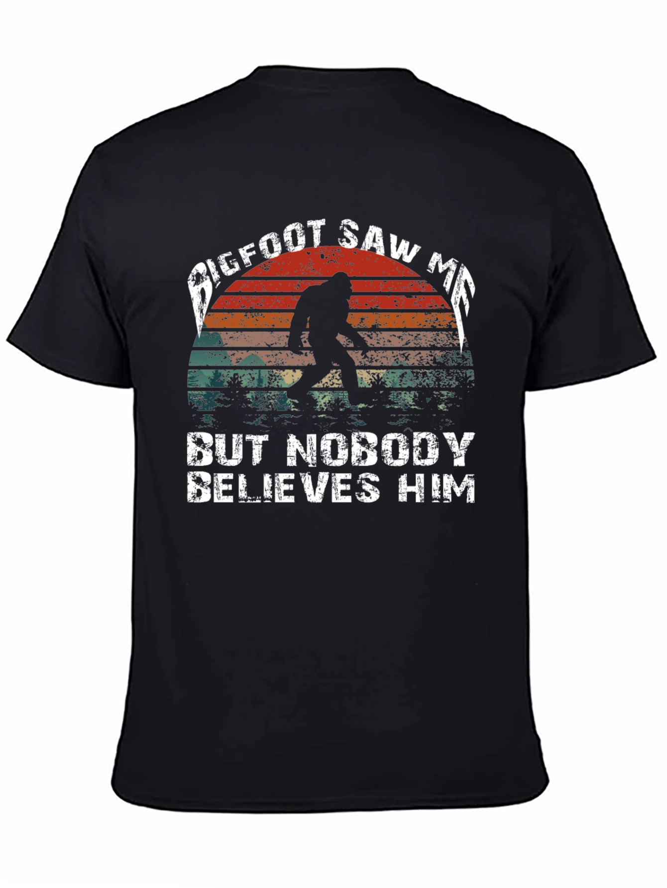 Black Bigfoot Saw Me Men's Graphic T-Shirt  view 4