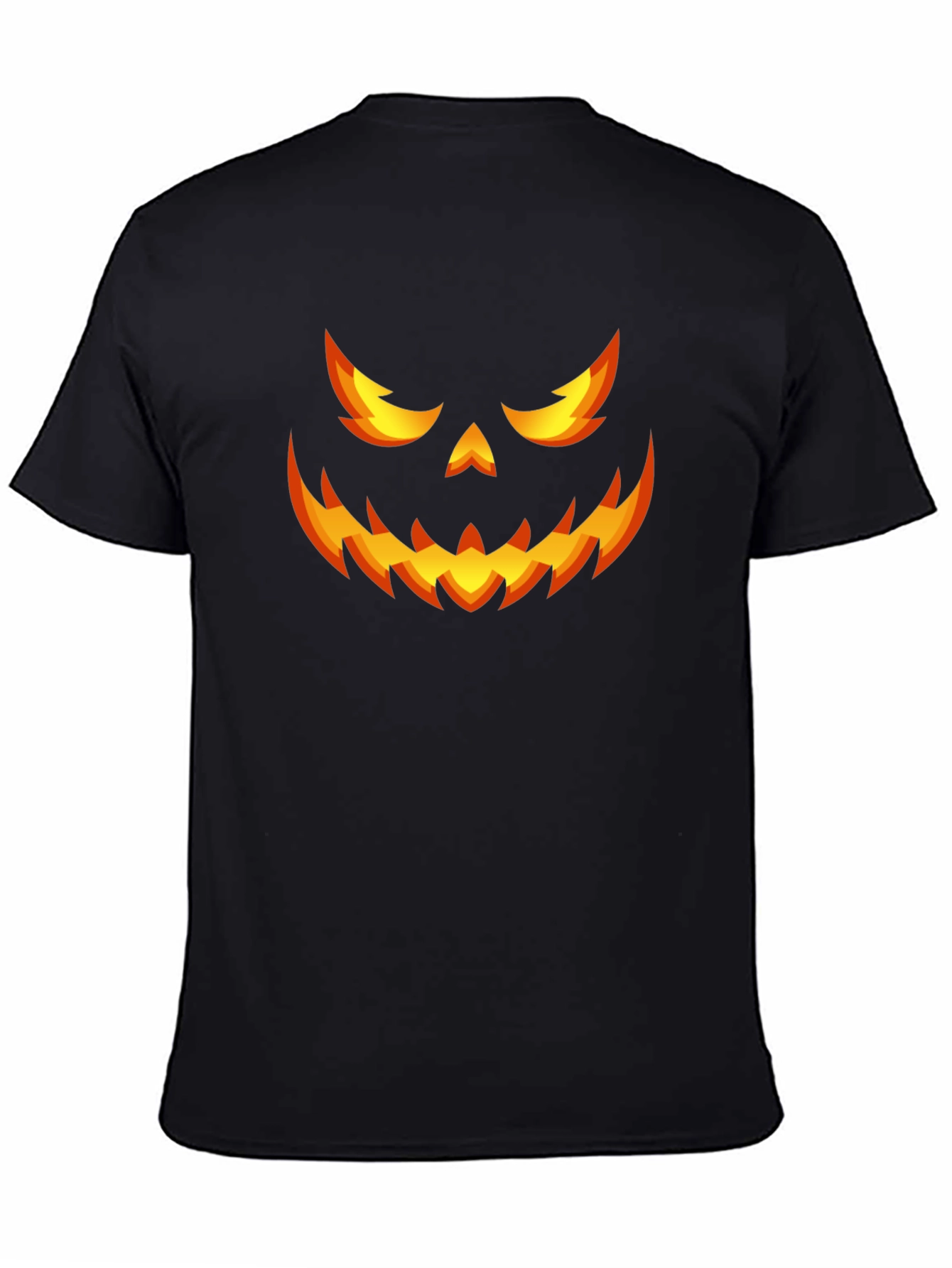 Halloween Pumpkin Face Graphic Tee - 4
