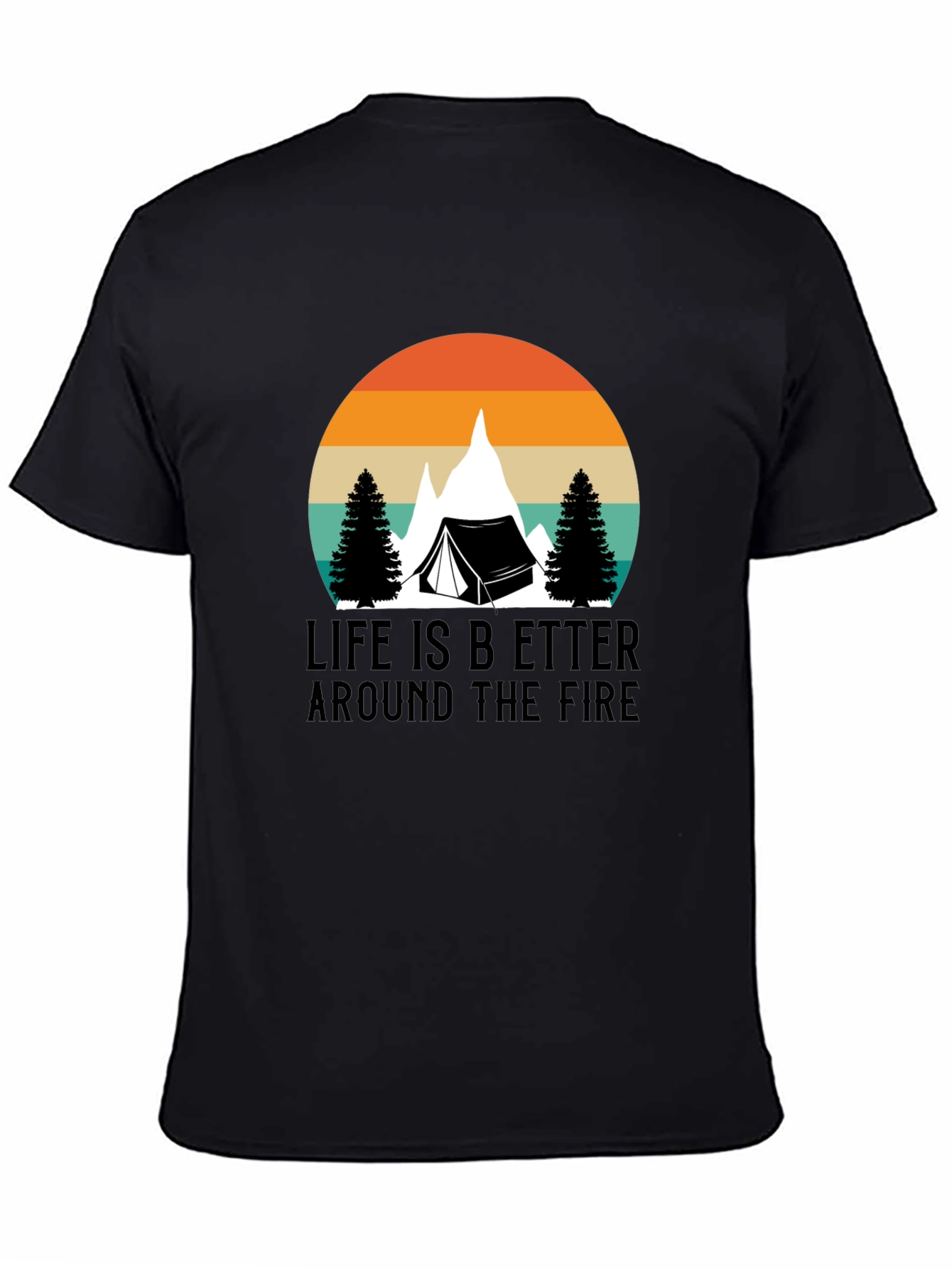 Black Life is Better Around the Fire Black Camping T-Shirt view 4
