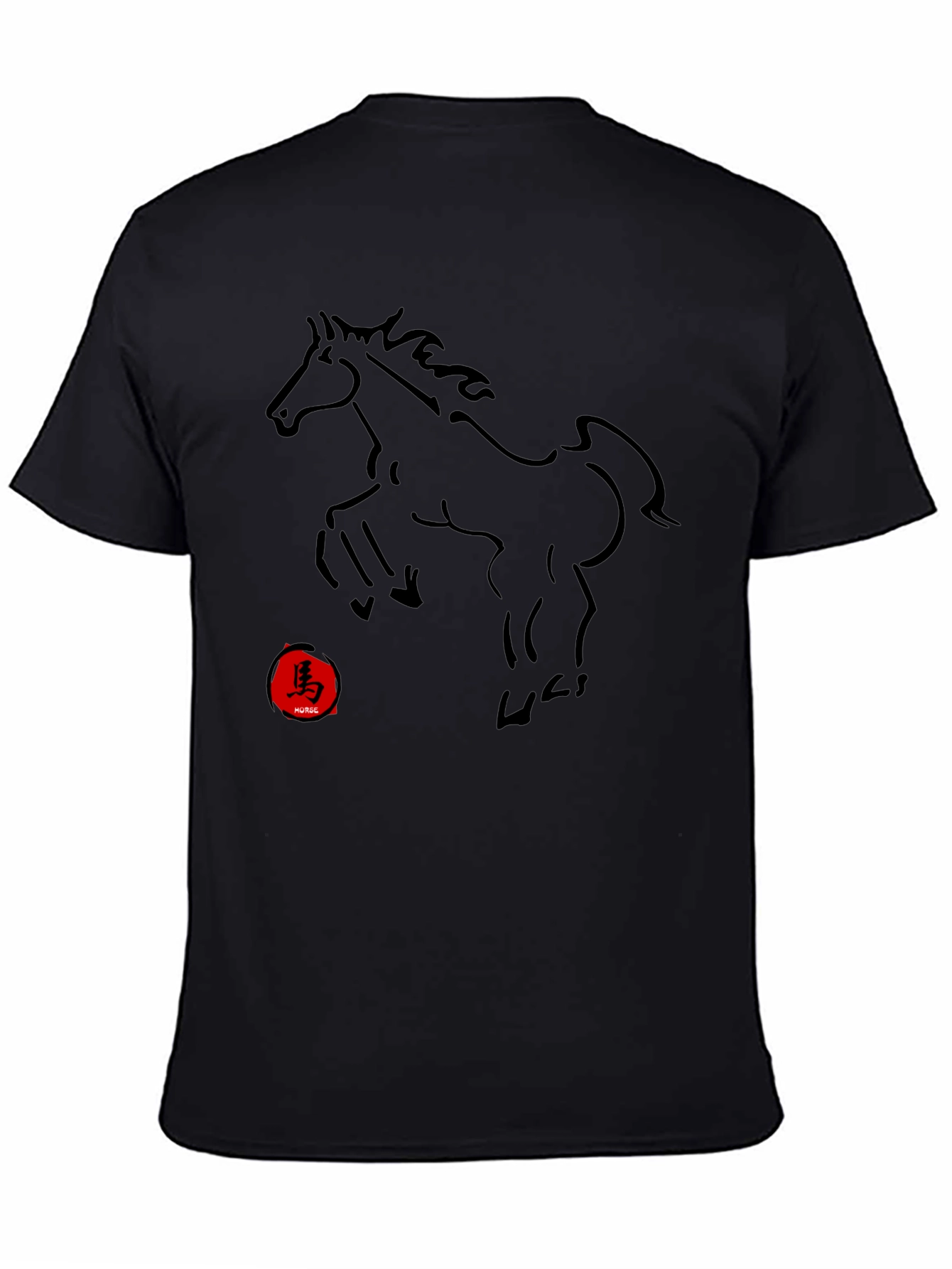 Black Black Horse Graphic Tee - Year of the Horse Design view 4