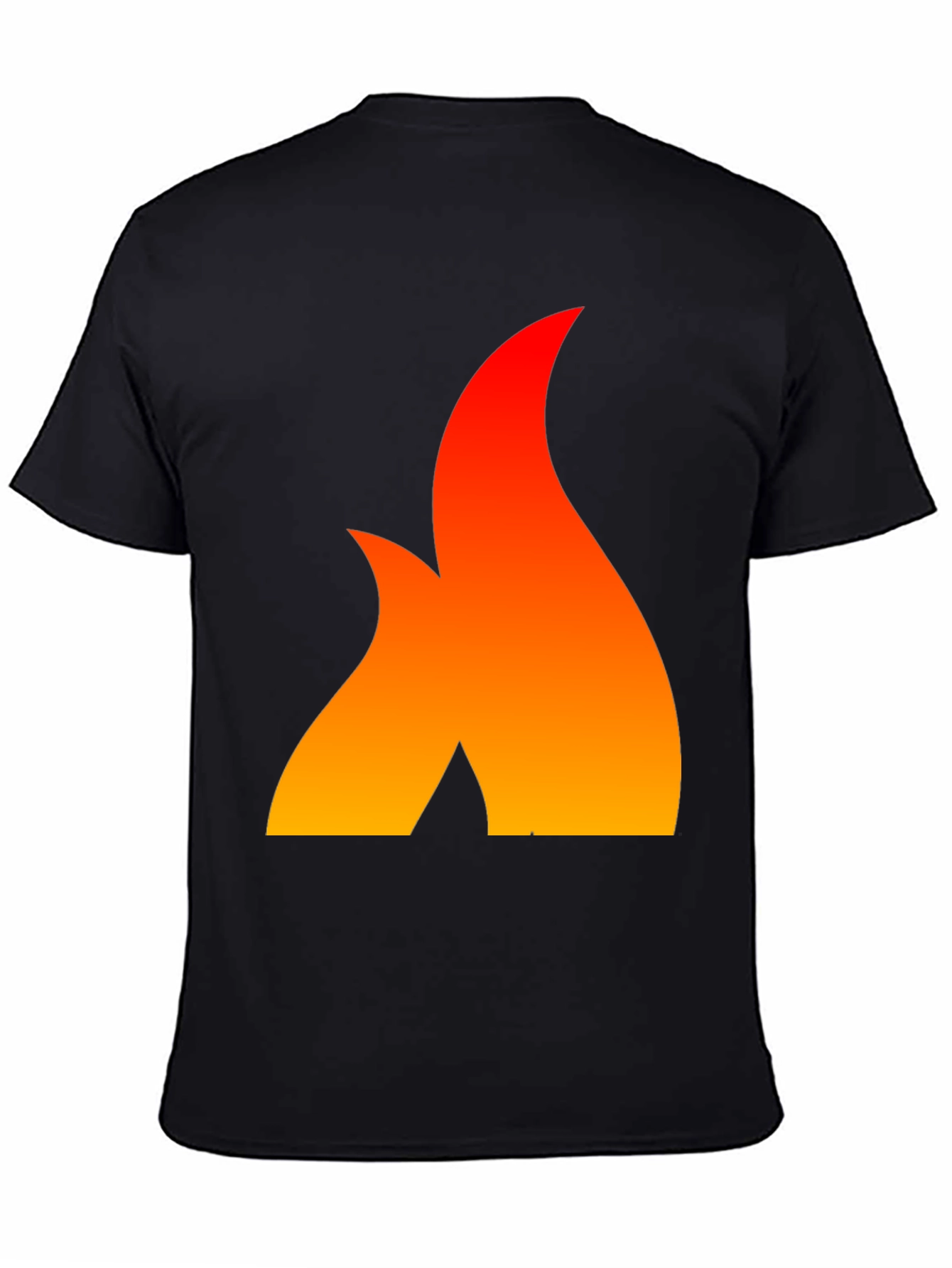 Black Fiery Flame Graphic Tee - Bold Statement Shirt view 4