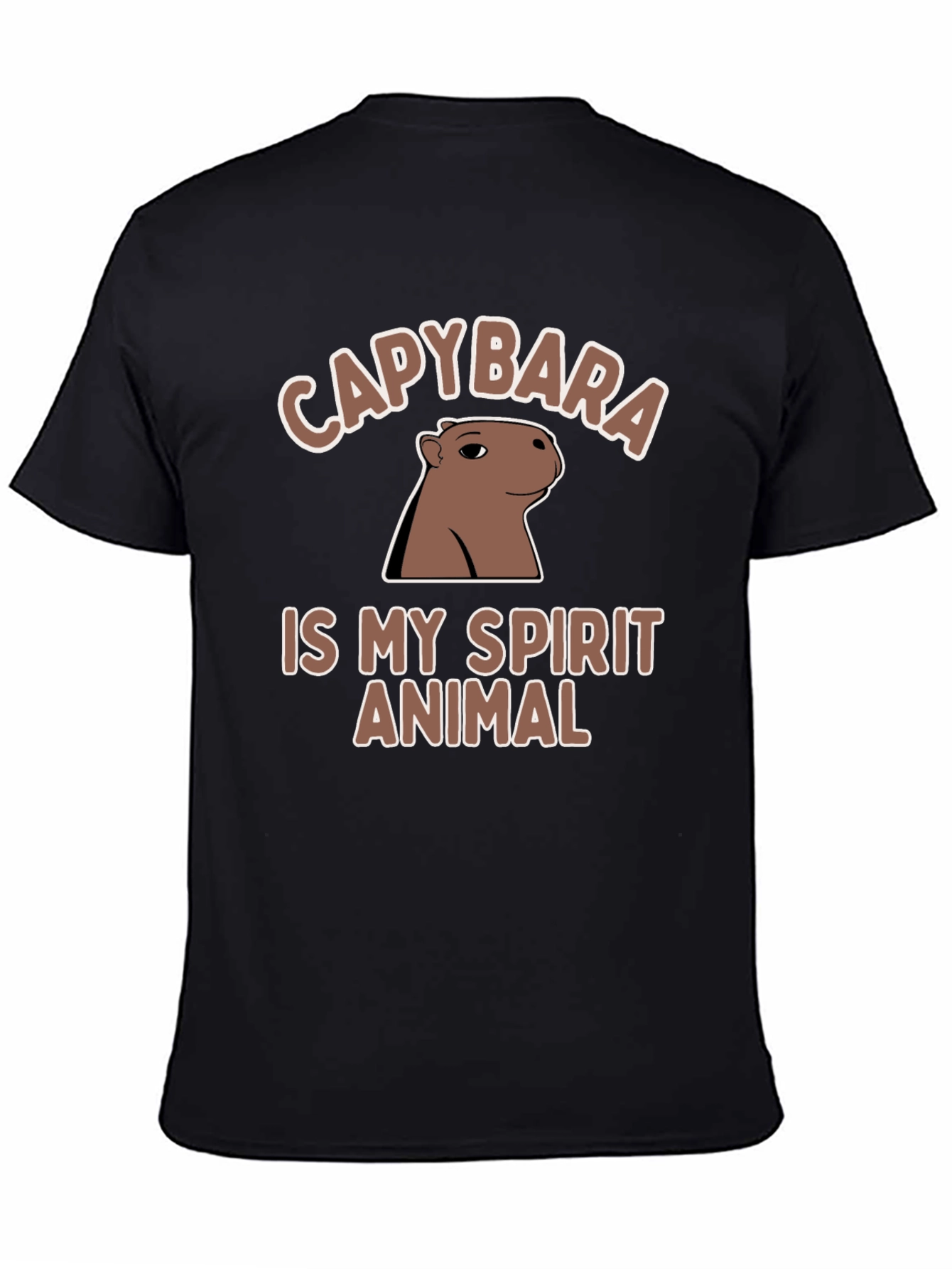 Black Capybara Spirit Animal T-Shirt - Unique Graphic Tee view 4