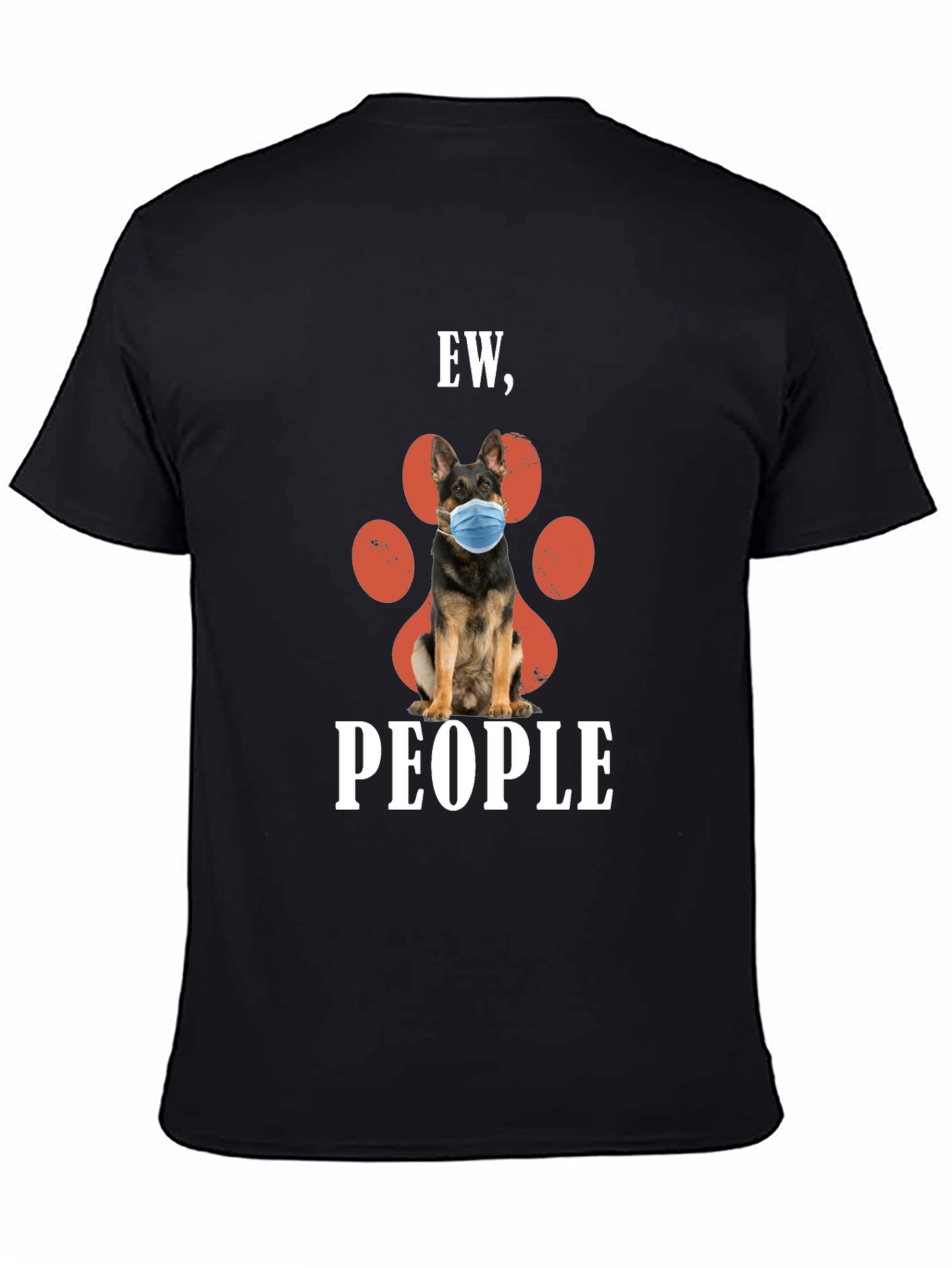 Black Ew, People Dog Paw Print T-Shirt view 4