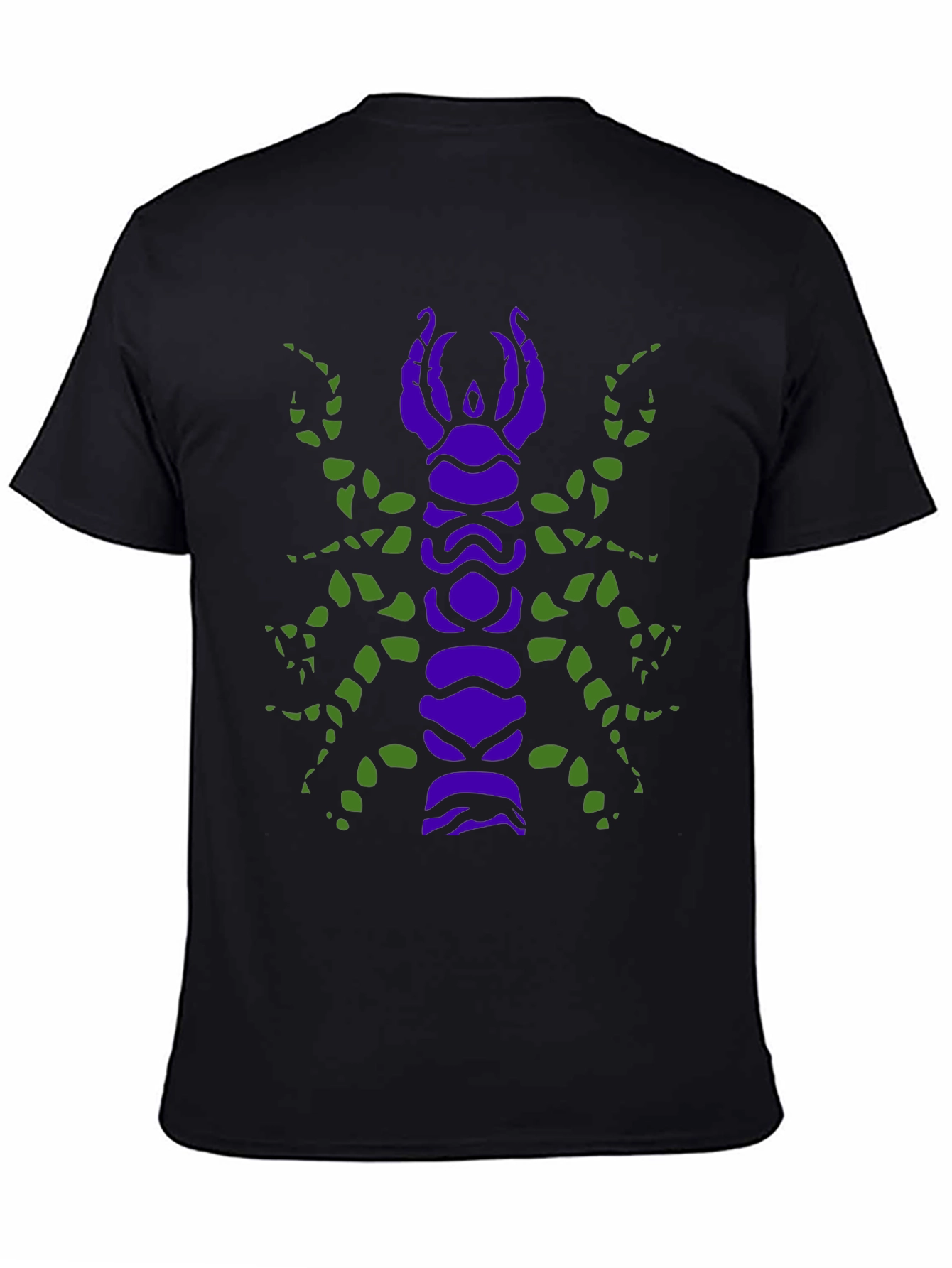 Black Scorpion Graphic Tee - Unique Purple and Green Design view 4