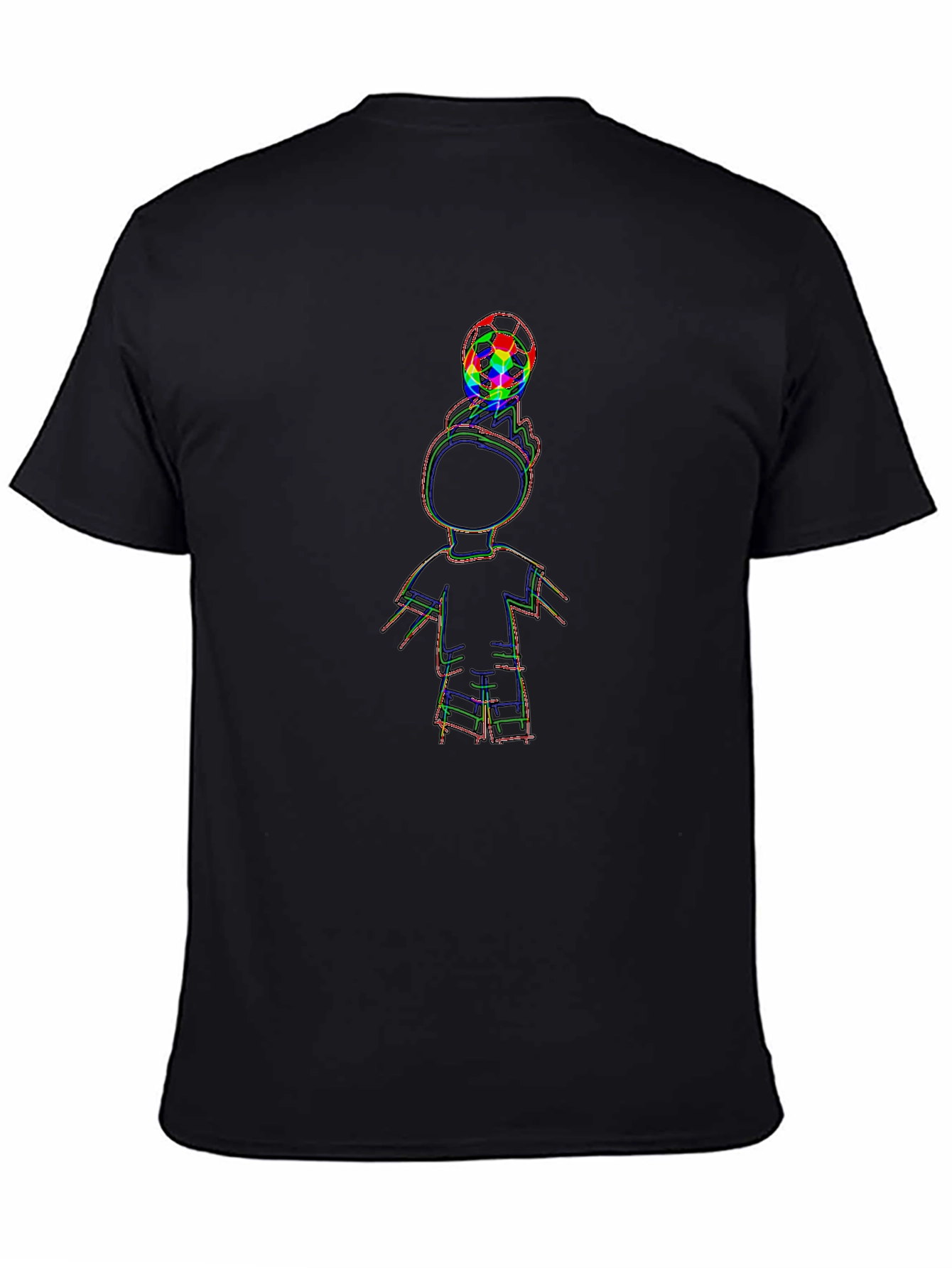 Black Cool Black T-Shirt with Soccer Boy Graphic view 4