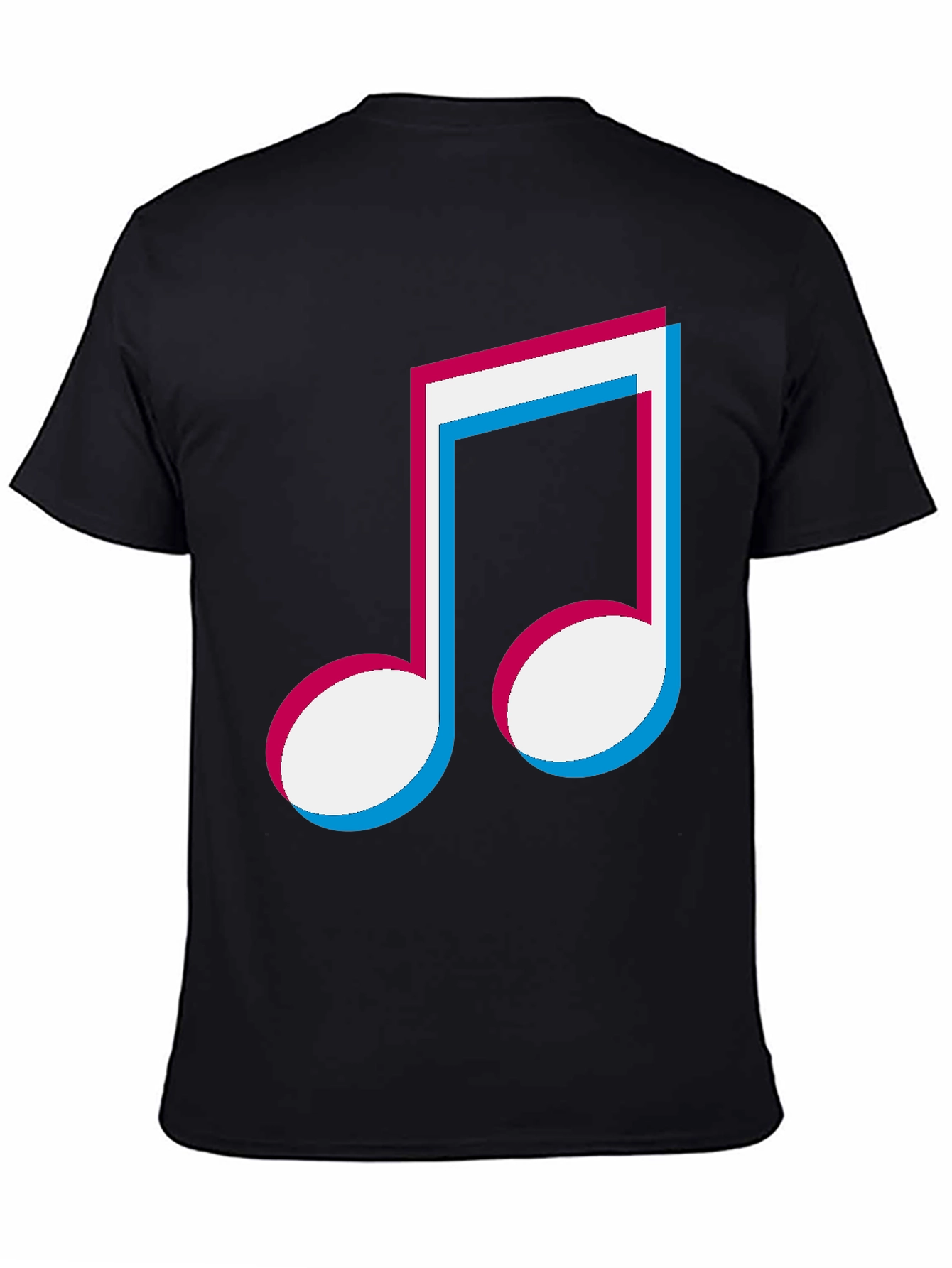 Black Musical Note Graphic Tee - Black T-Shirt view 4