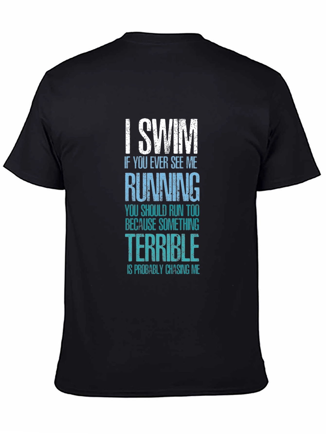 Black I Swim T-Shirt Funny Swimmer Gift view 4