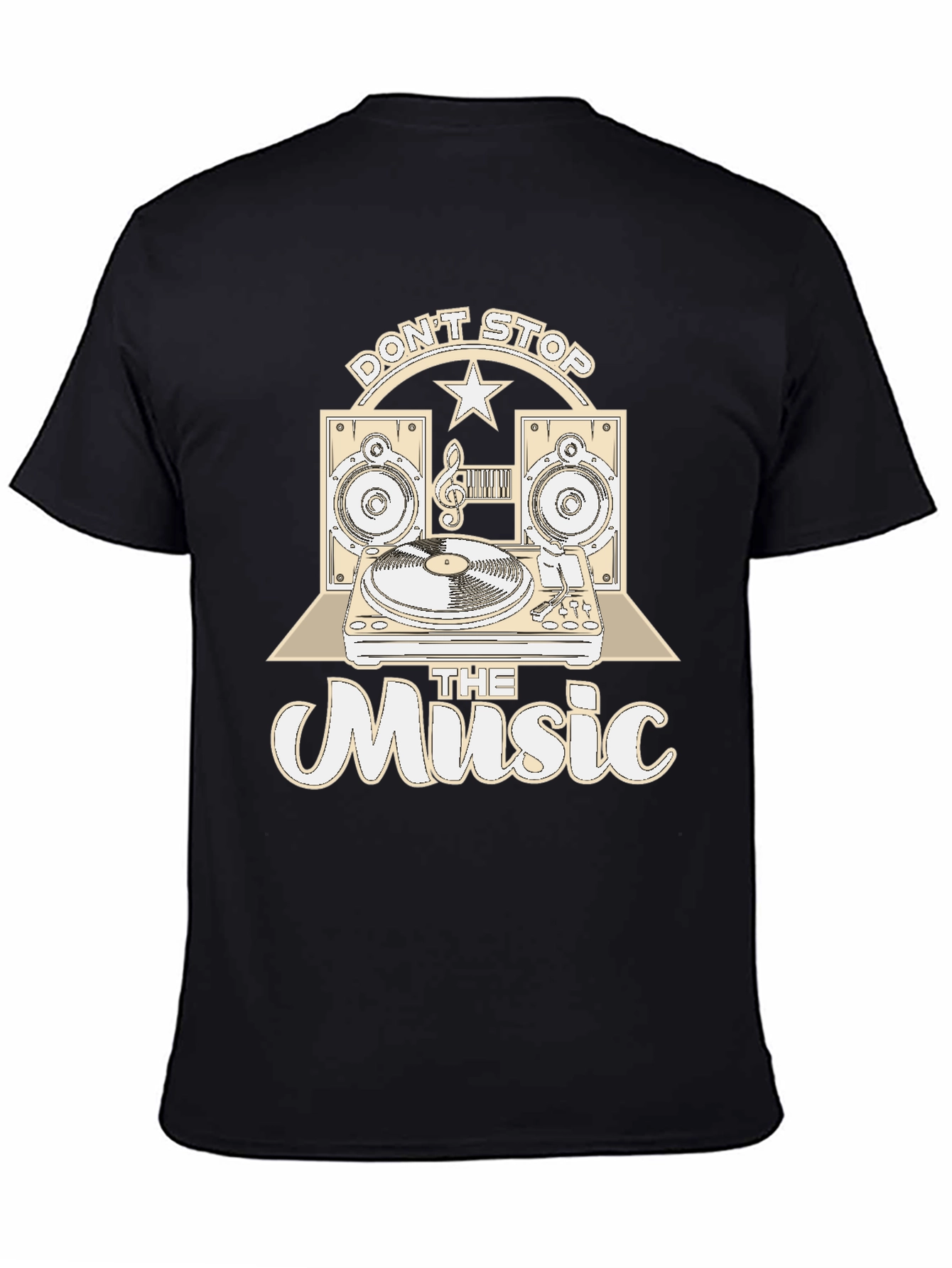 Black Don't Stop the Music Black Graphic Tee view 4