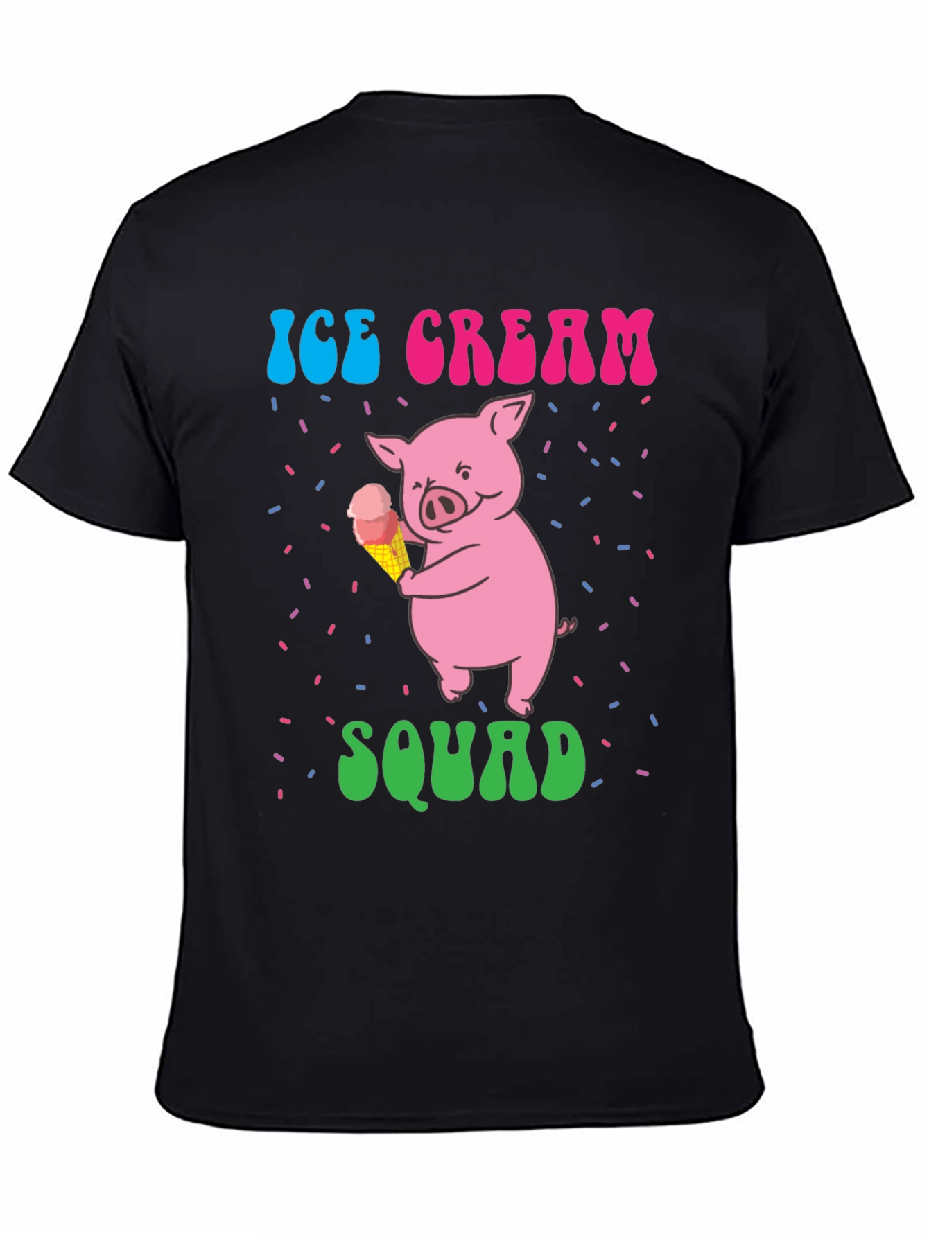 Black Ice Cream Pig Squad Tee view 4