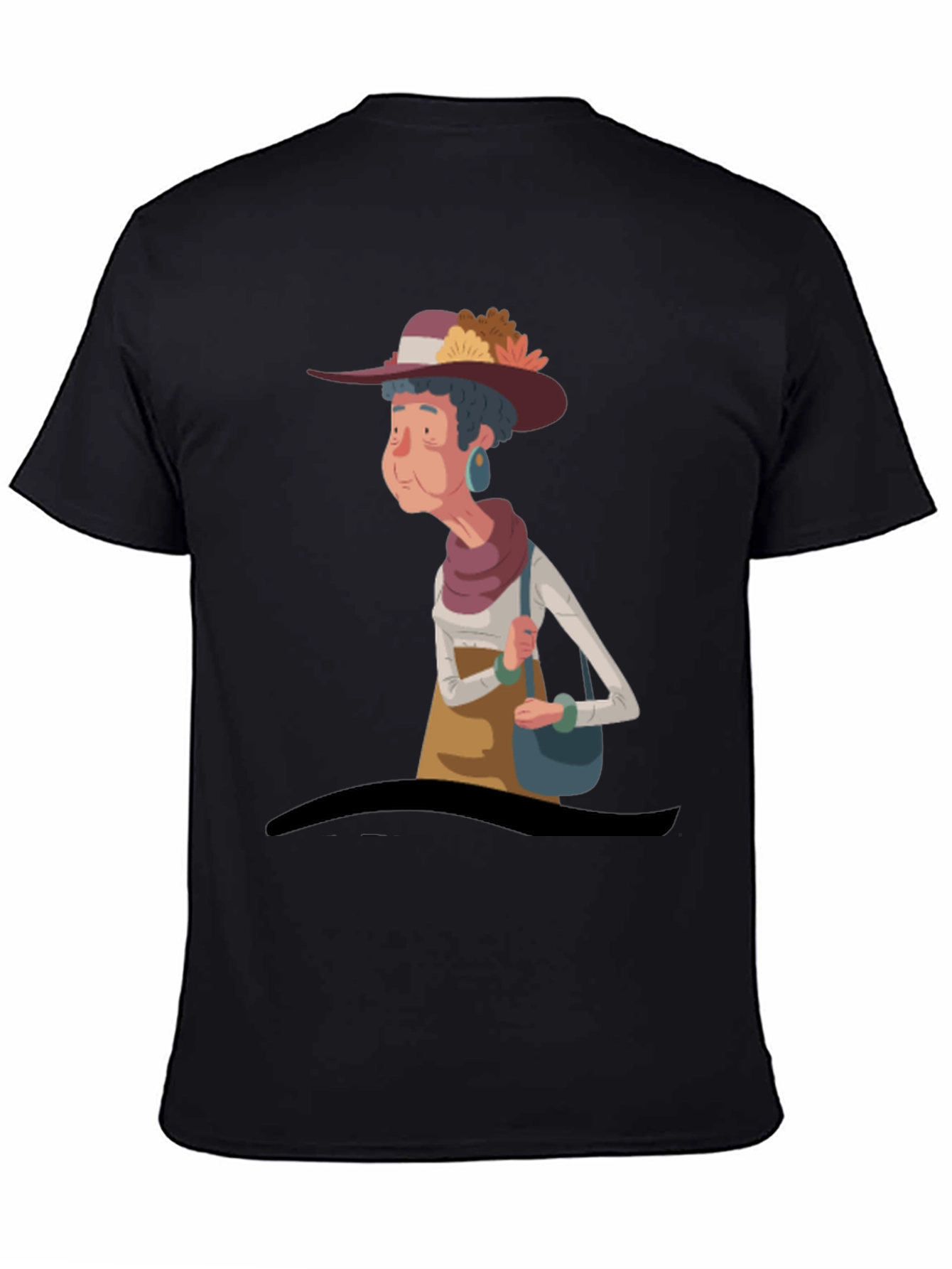 Black Cartoon Grandma T-Shirt view 4