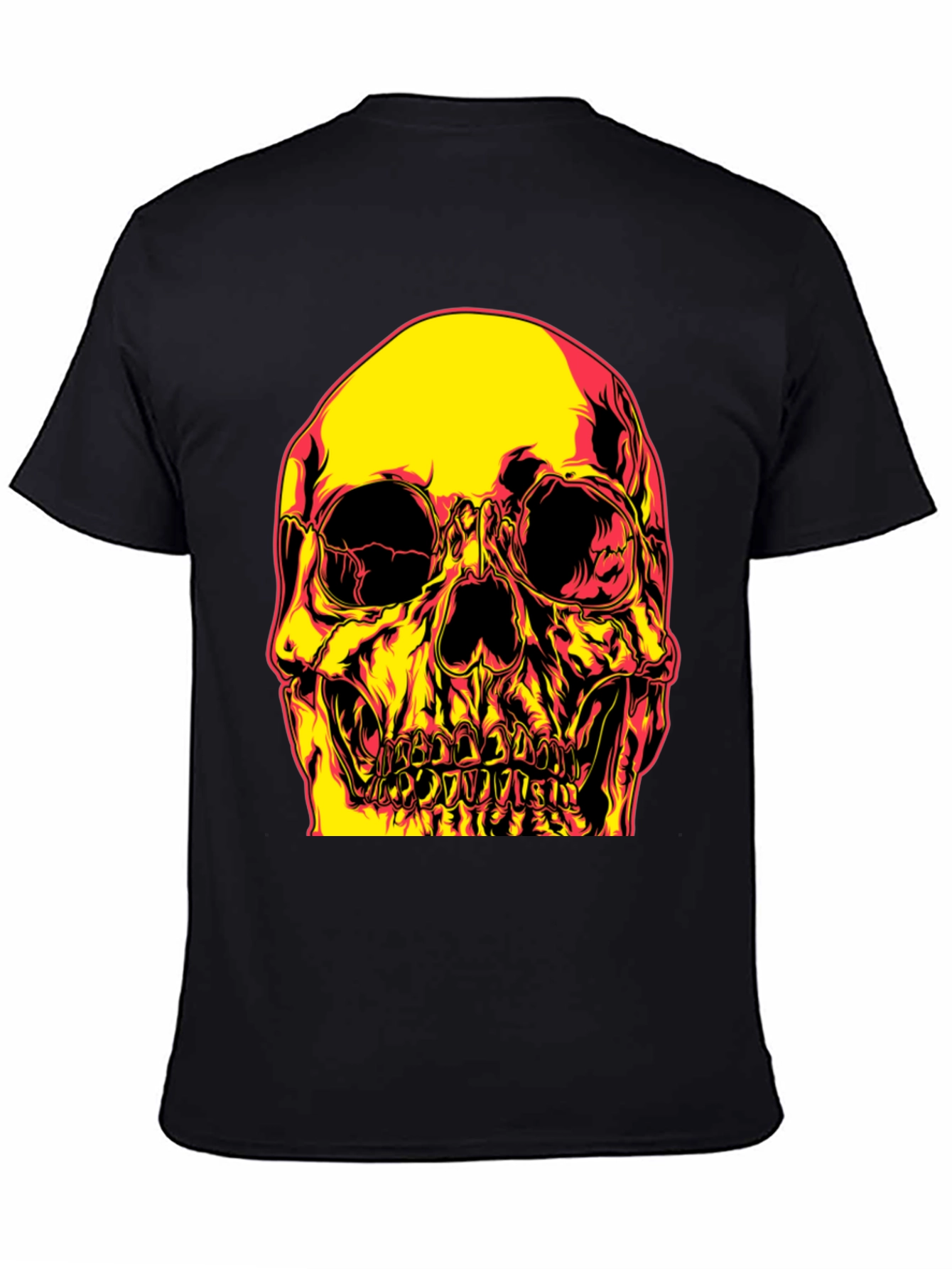 Black Skull Graphic Print Black T-Shirt view 4