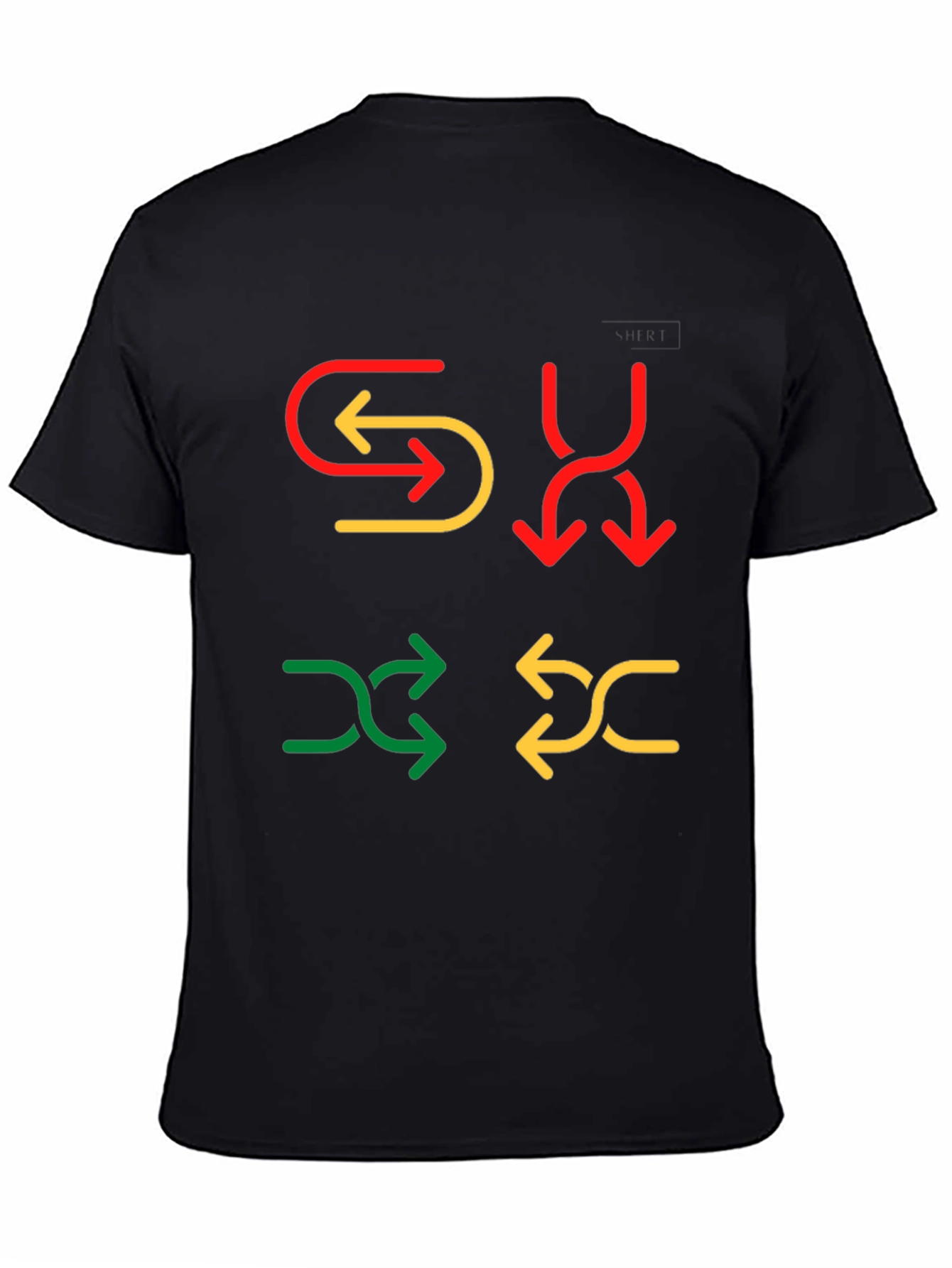 Black Colorful Arrow Graphic Print Tee view 4