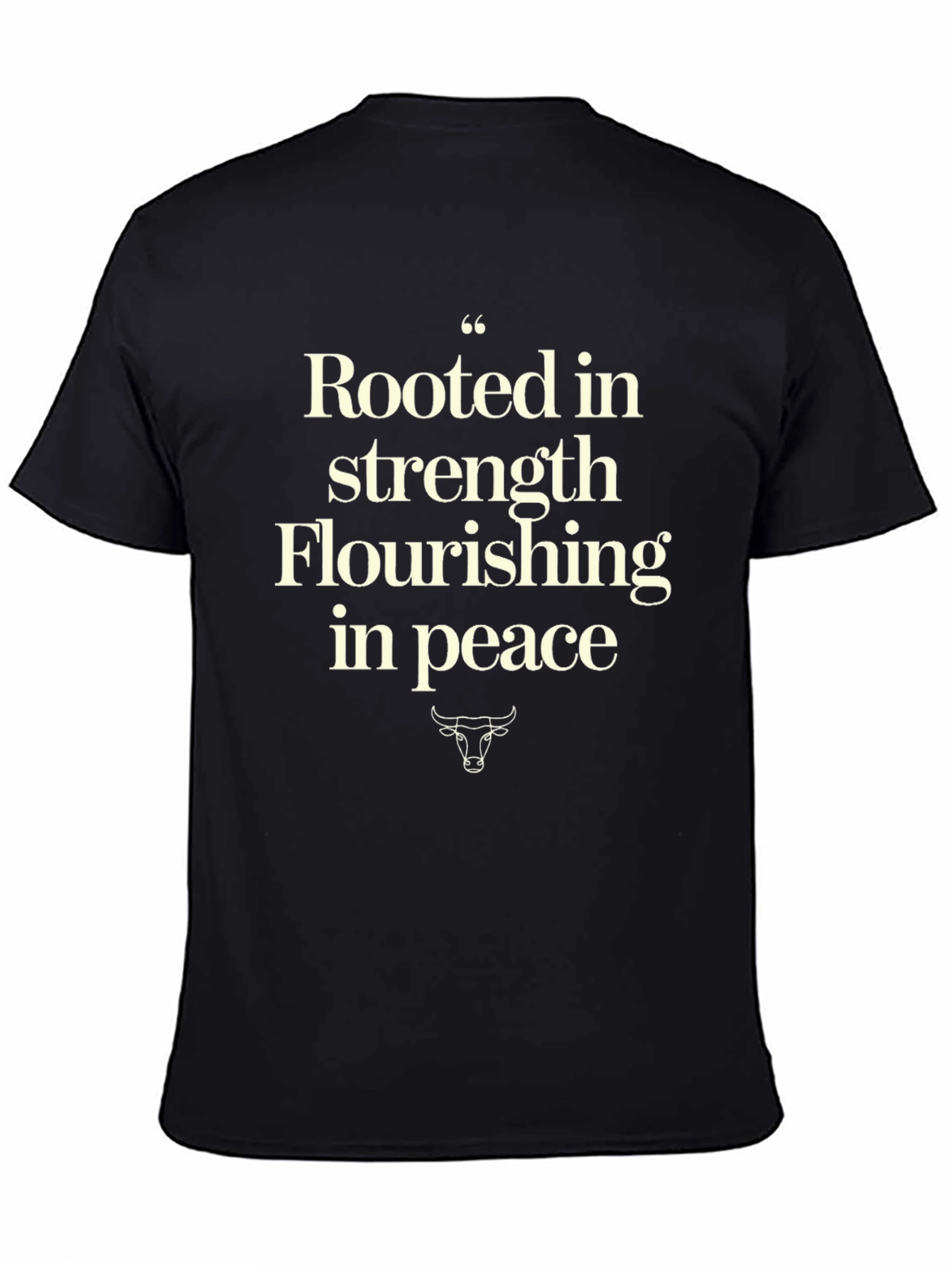 Black Rooted in Strength Graphic Tee - Black Casual T-Shirt view 4