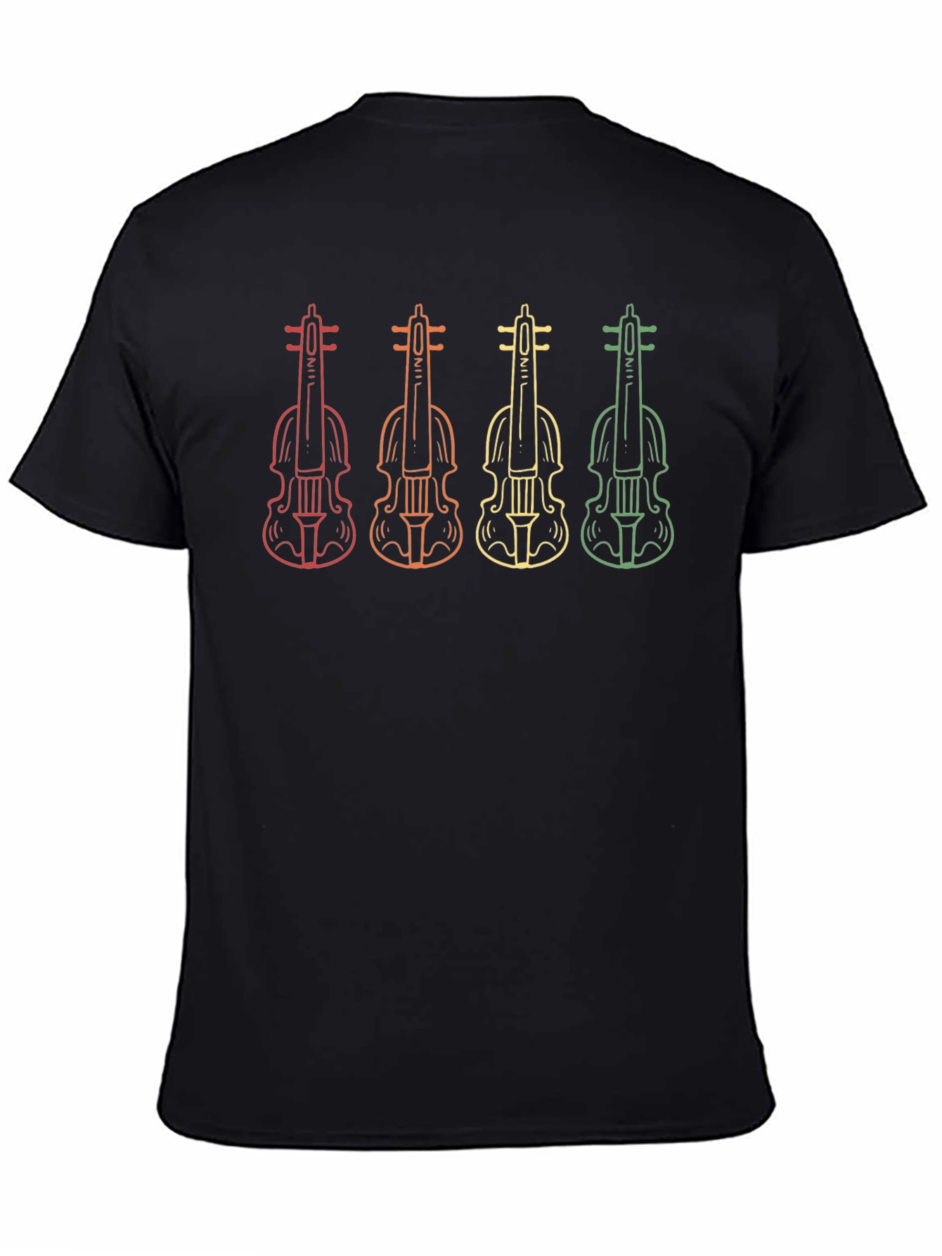 Black Retro Violin Graphic Tee - Music Lover Shirt view 4