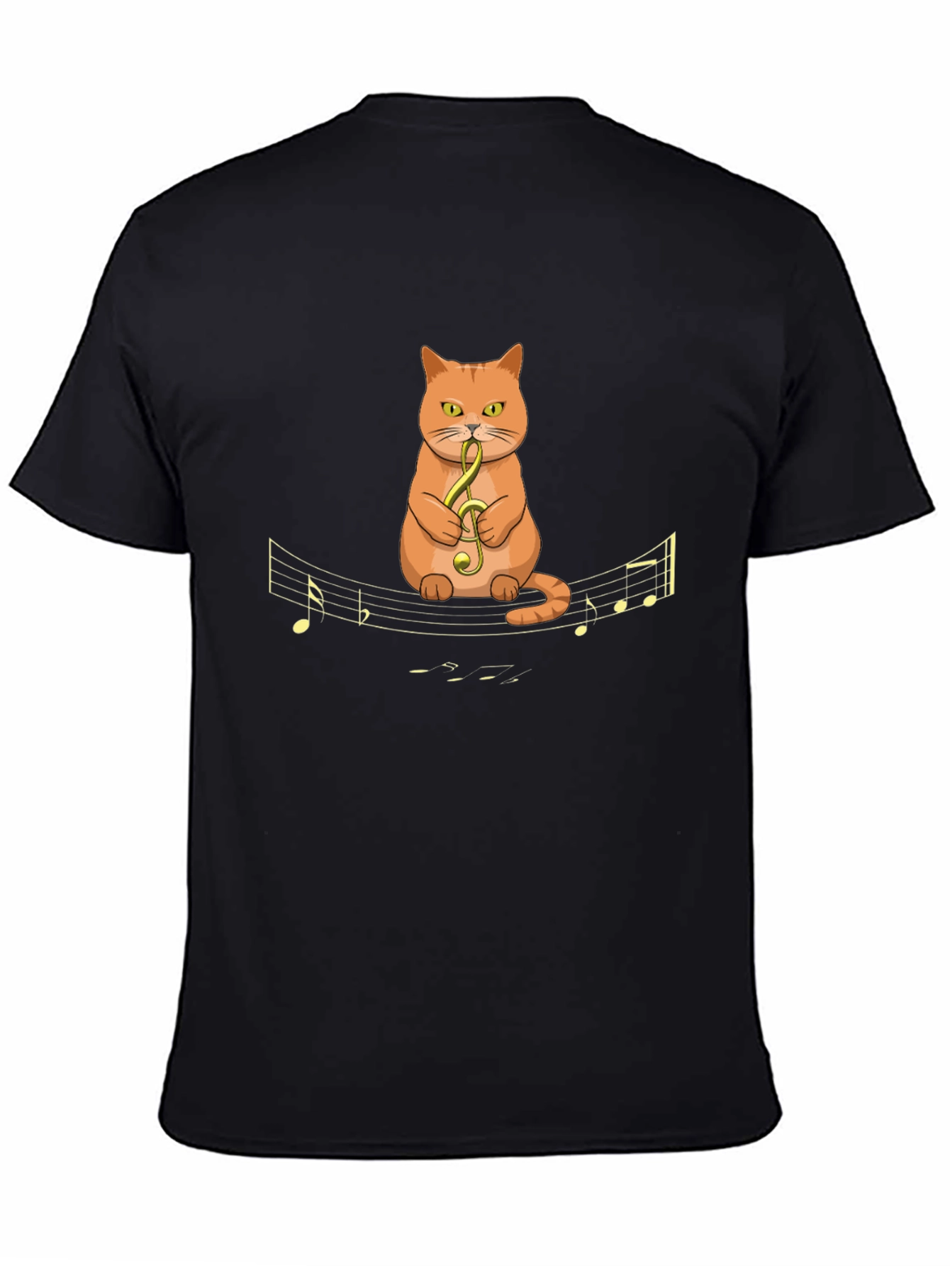 Black Musical Cat T-Shirt - Quirky Graphic Tee view 4
