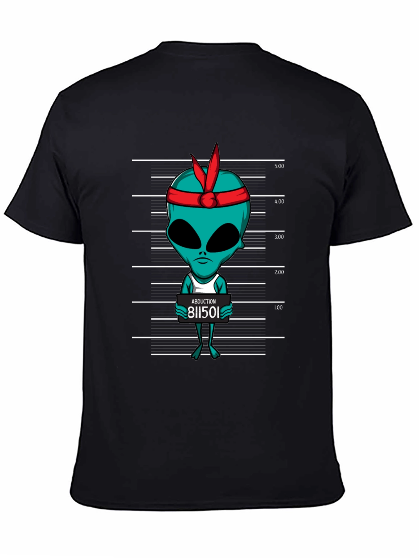 Black Alien Mugshot Graphic Tee - Abduction T-Shirt view 4