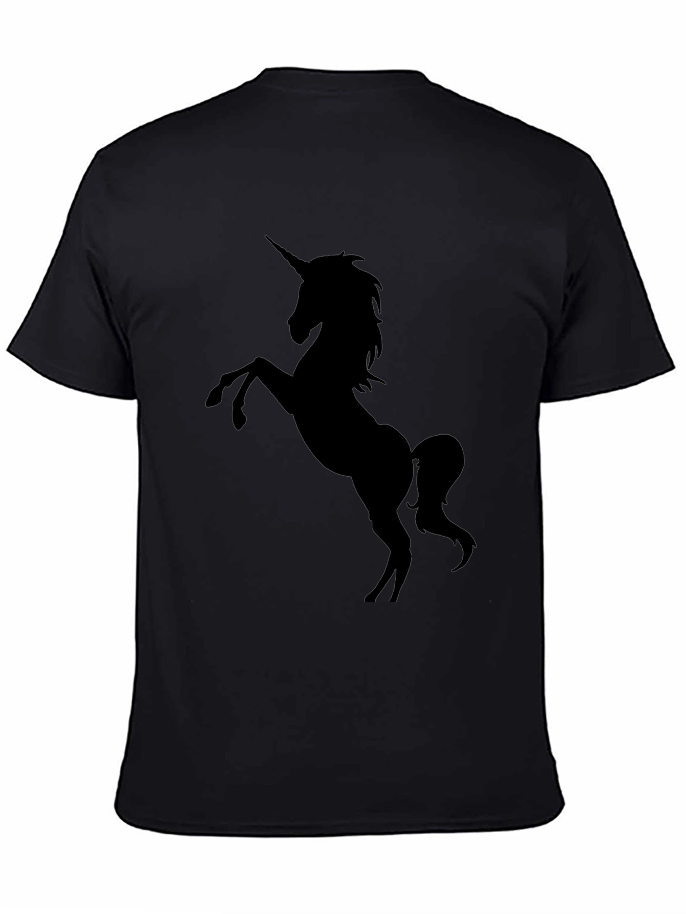 Black Unicorn Graphic Tee - Black Cotton T-Shirt view 4