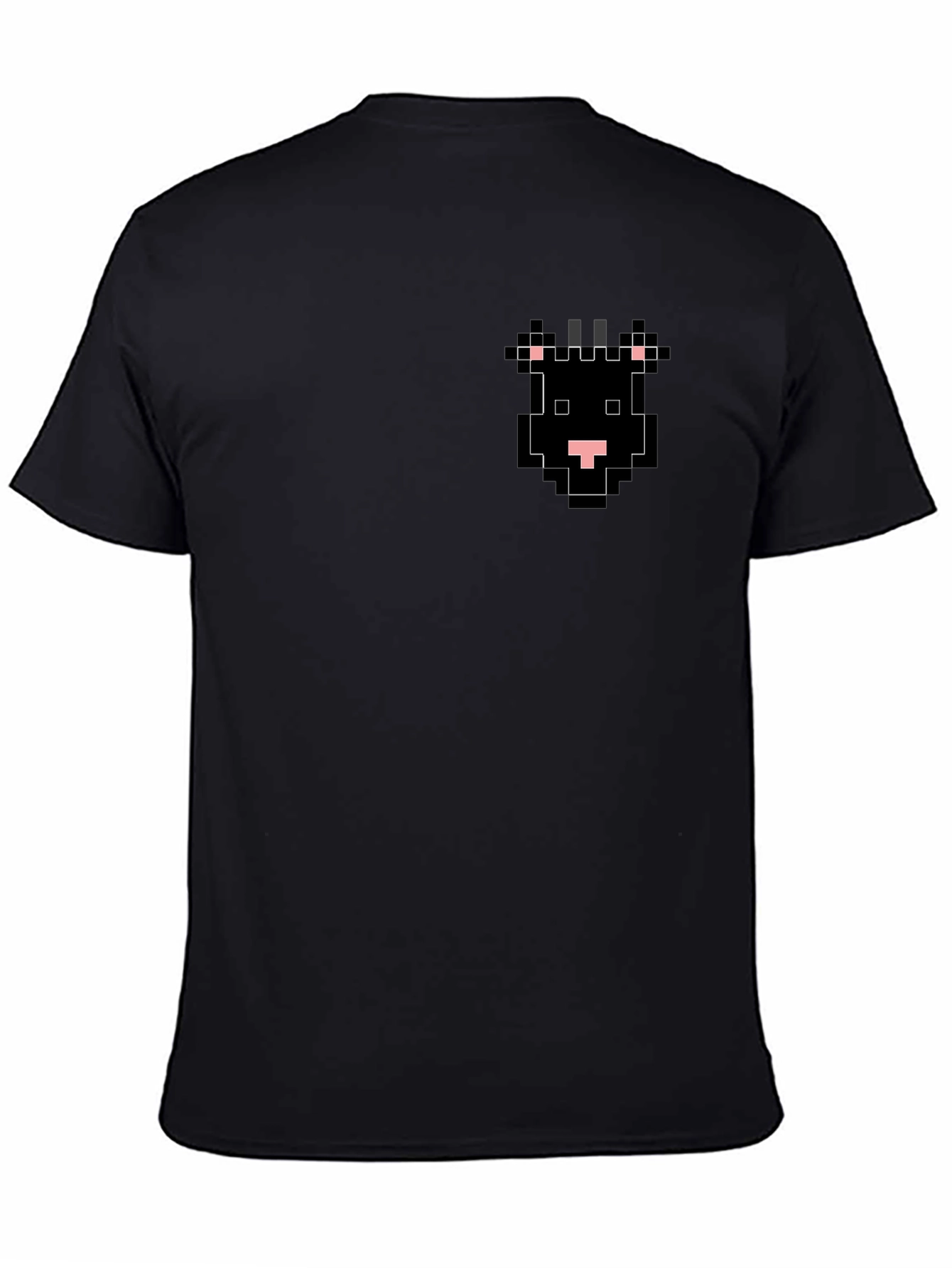 Black Pixel Cow Black T-Shirt - Unique Design view 4
