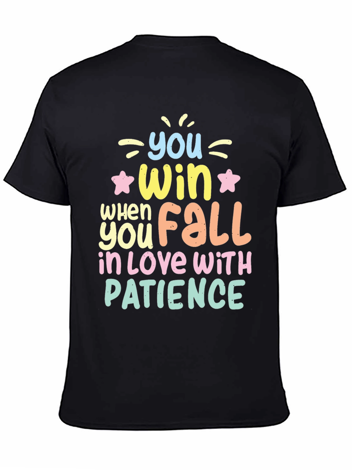 Black Win With Patience T-Shirt - Inspiring Graphic Tee view 4