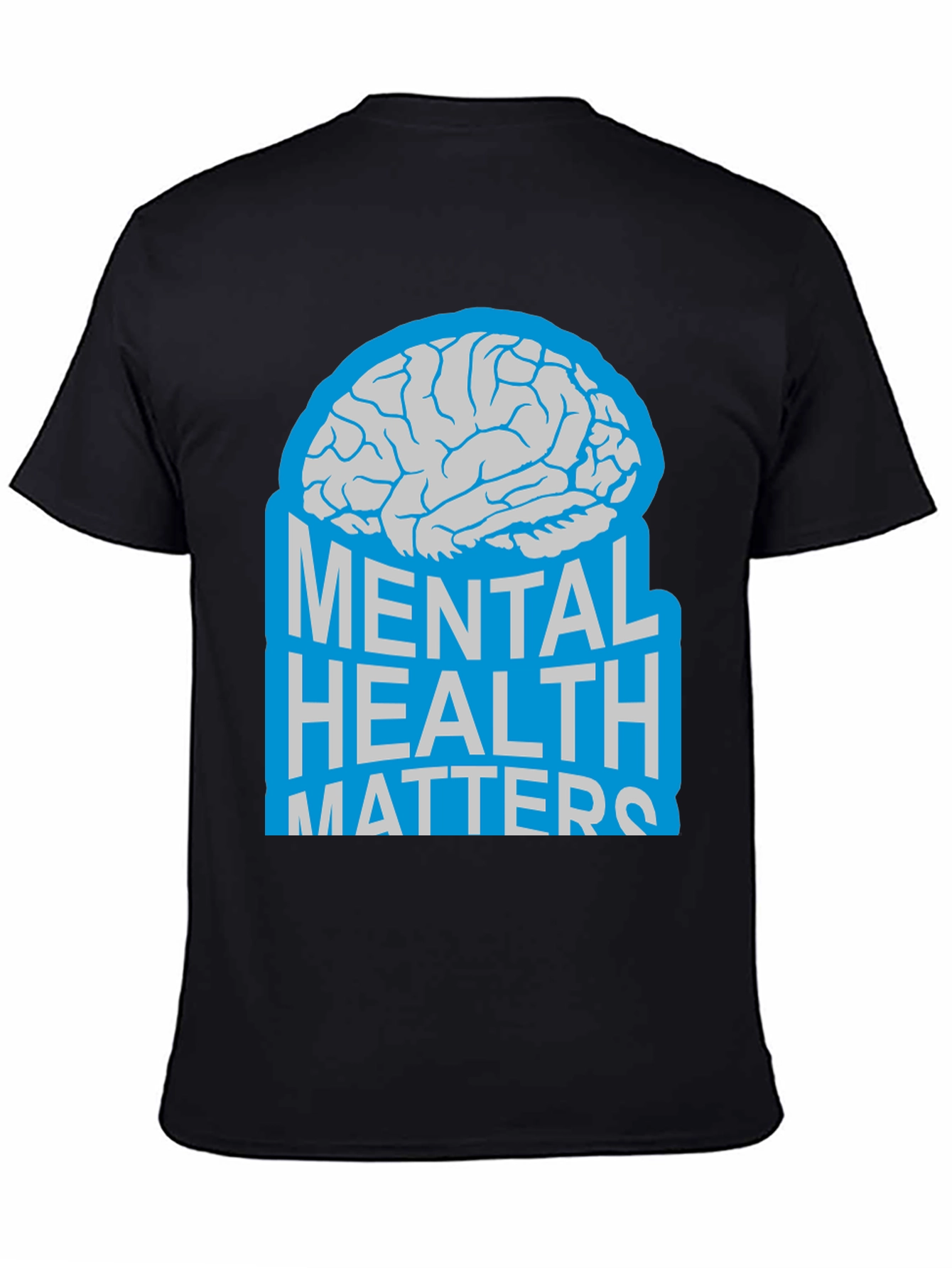 Black Mental Health Matters Brain Graphic T-Shirt view 4