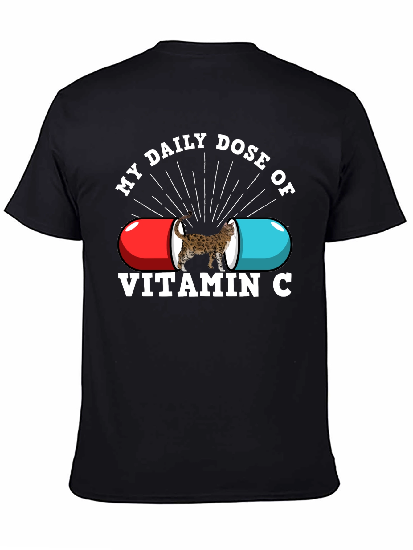 Black My Daily Dose of Vitamin C Novelty T-Shirt view 4