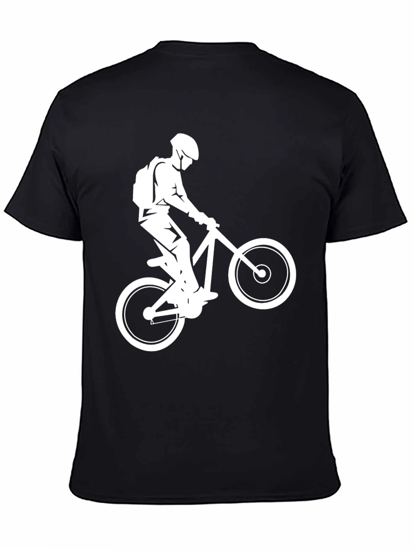 Black Mountain Biker Graphic Tee - Black Cotton T-Shirt view 4