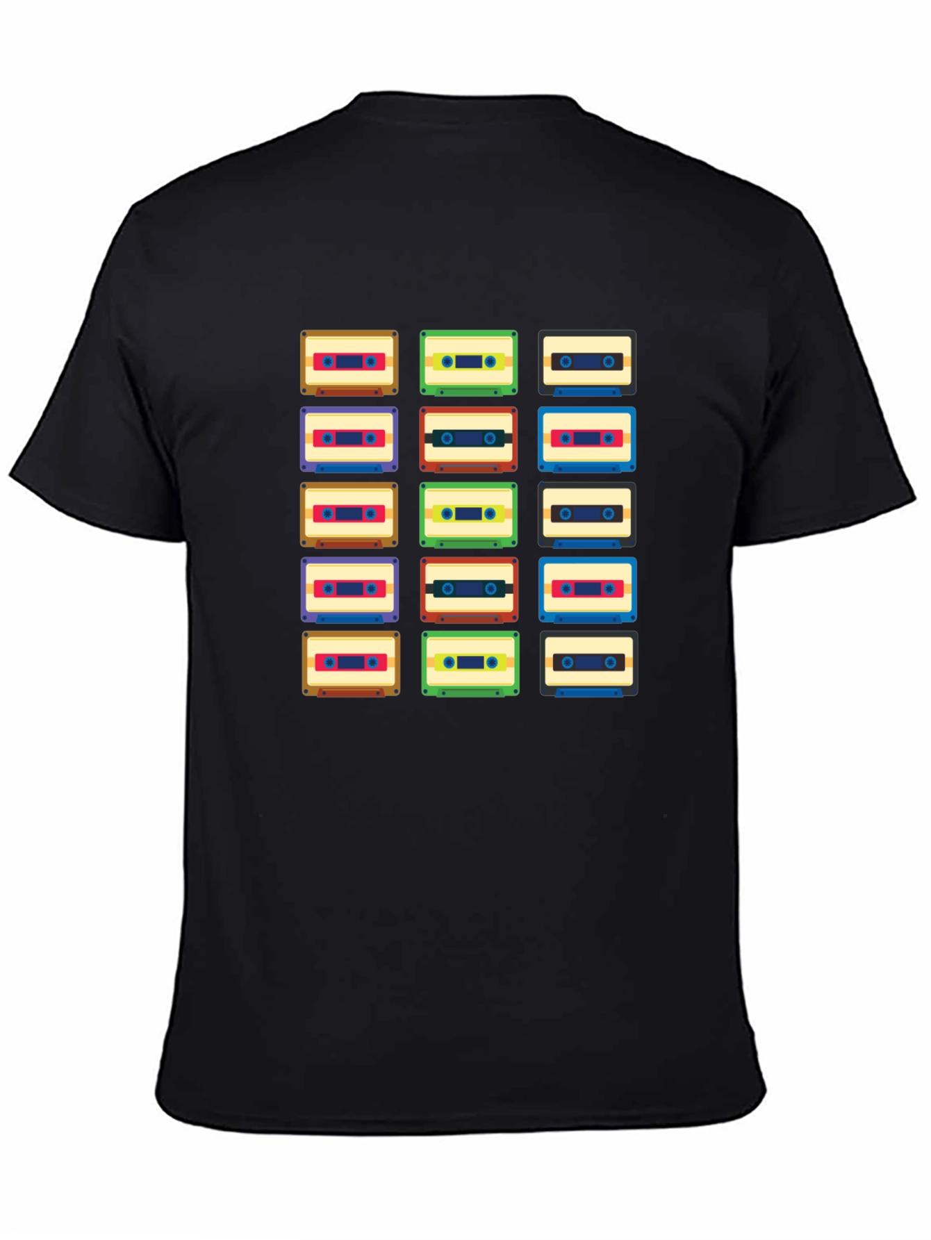 Black Retro Cassette Tape T-Shirt - Vintage Music Lover Tee view 4
