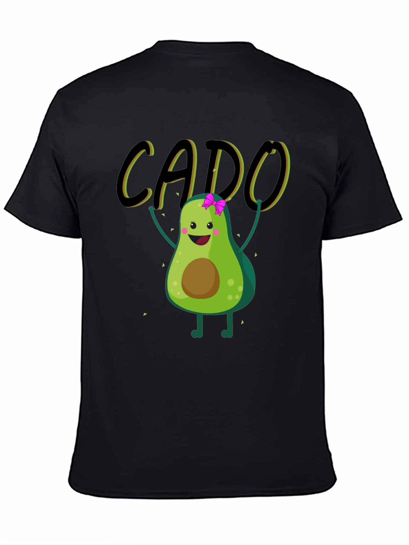 Black Funny Avocado Black T-Shirt - CADO view 4
