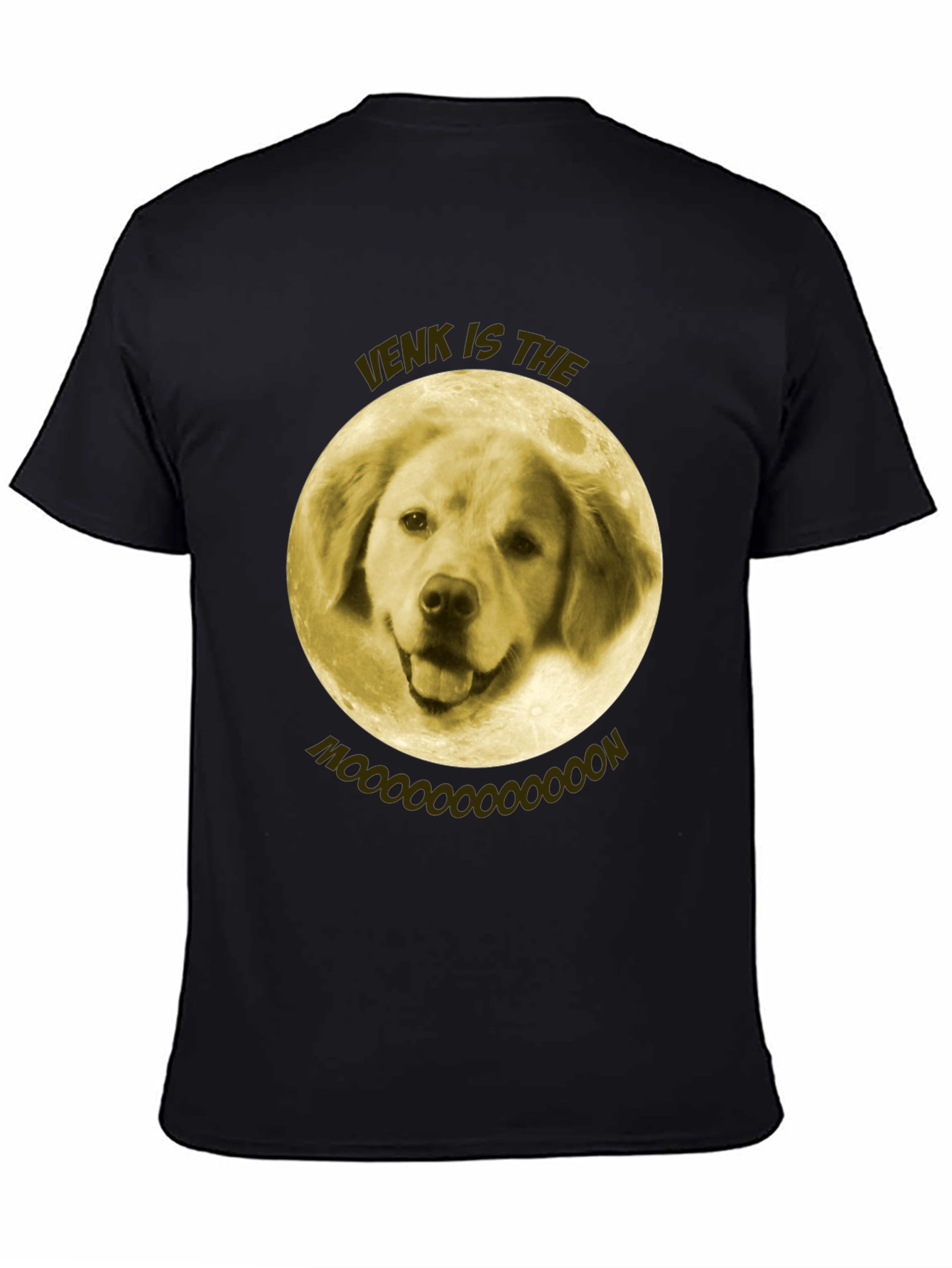 Black Venk Is The Moooon T-Shirt - Golden Retriever Dog view 4
