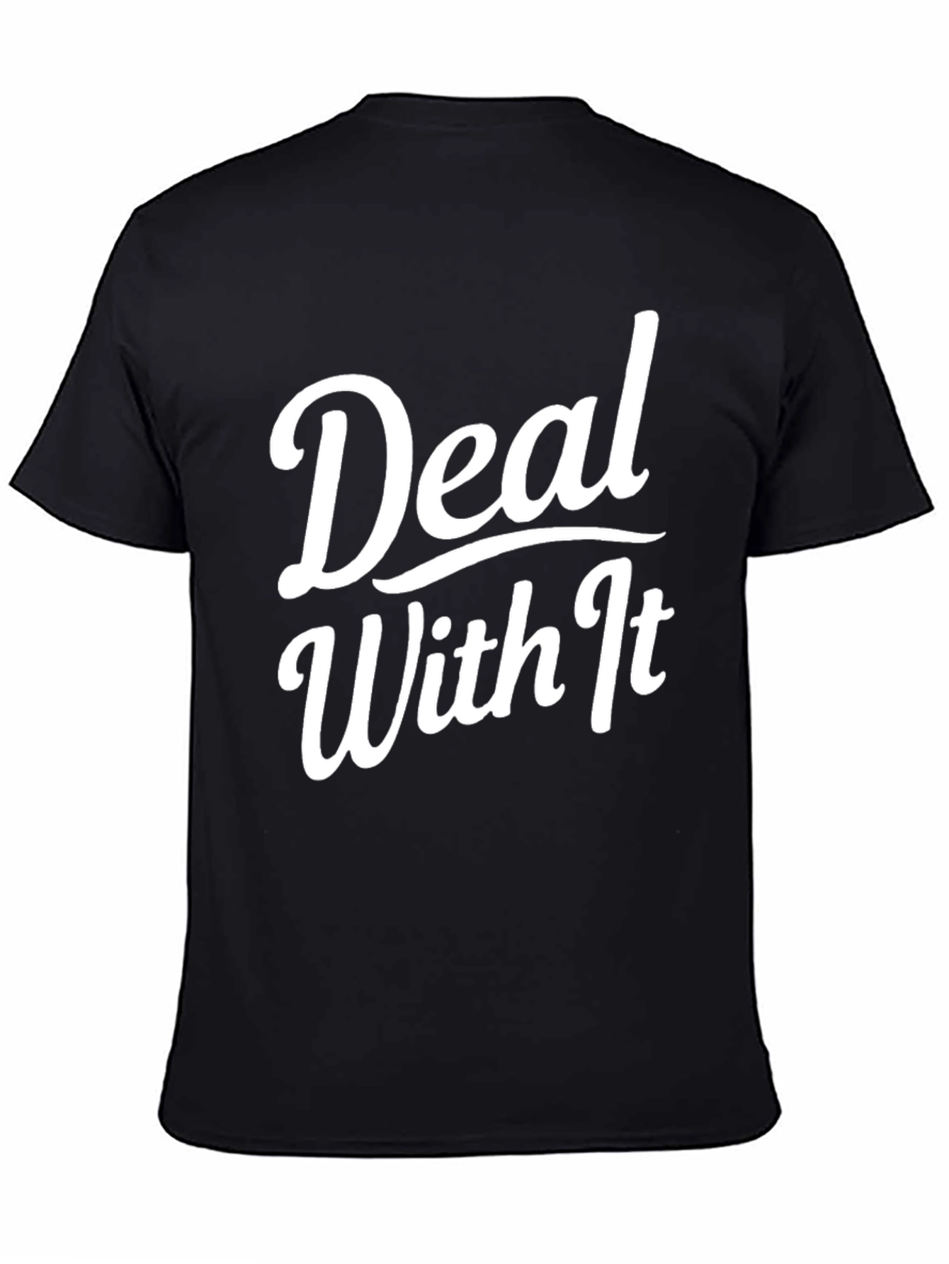 Black Deal With It Graphic Tee - Black view 4