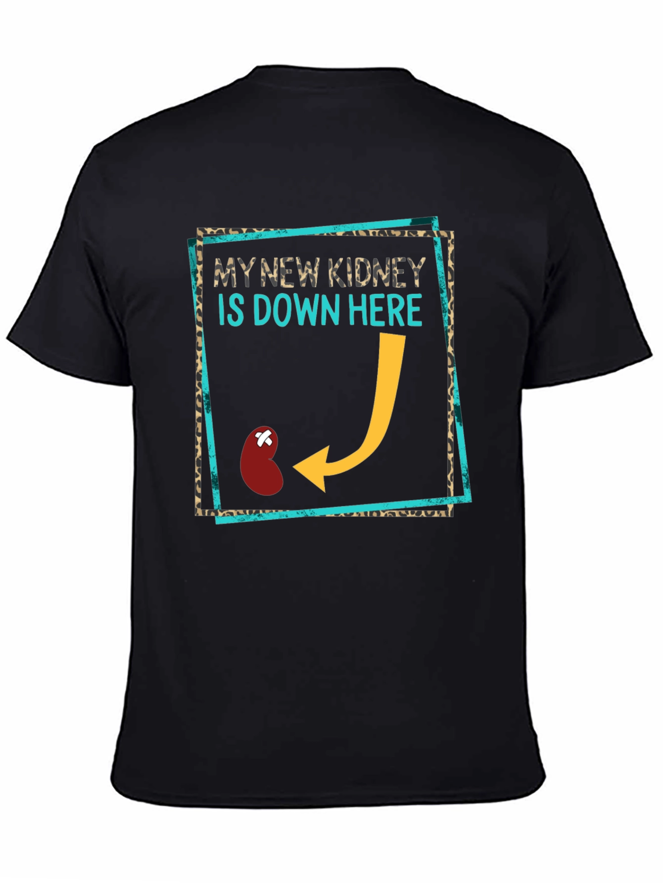 Black New Kidney Funny T-Shirt - Transplant Awareness Tee view 4