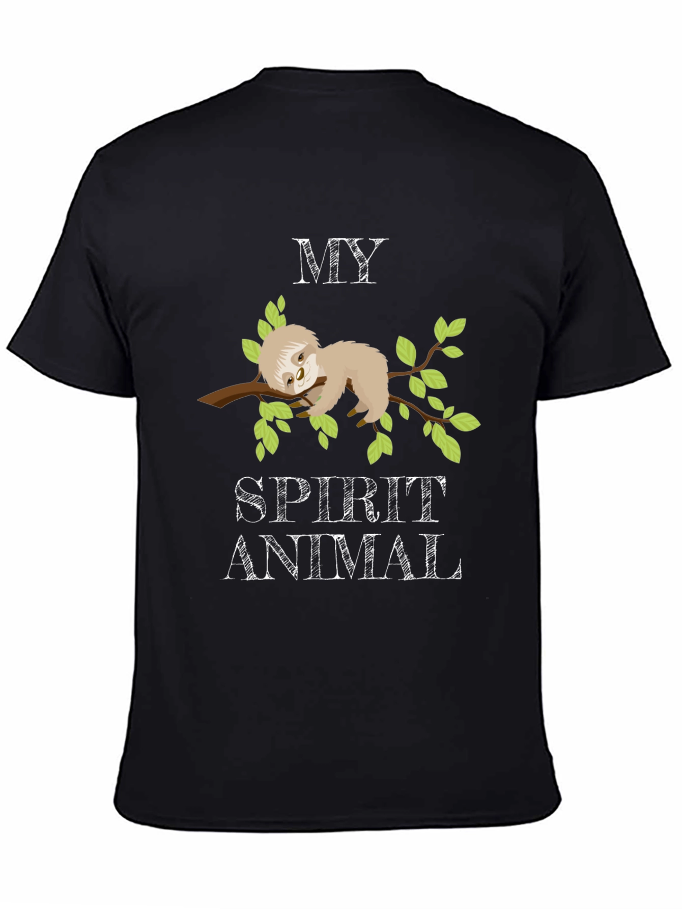 Black Sloth Spirit Animal Graphic T-Shirt view 4