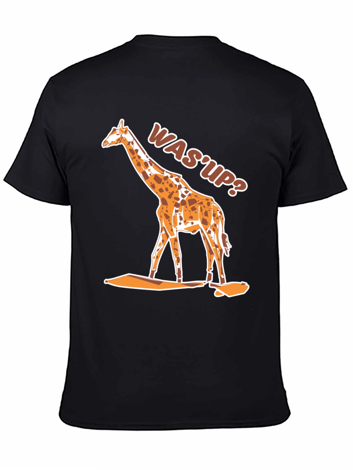Black Giraffe Was'Up Graphic Tee - Black T-Shirt view 4