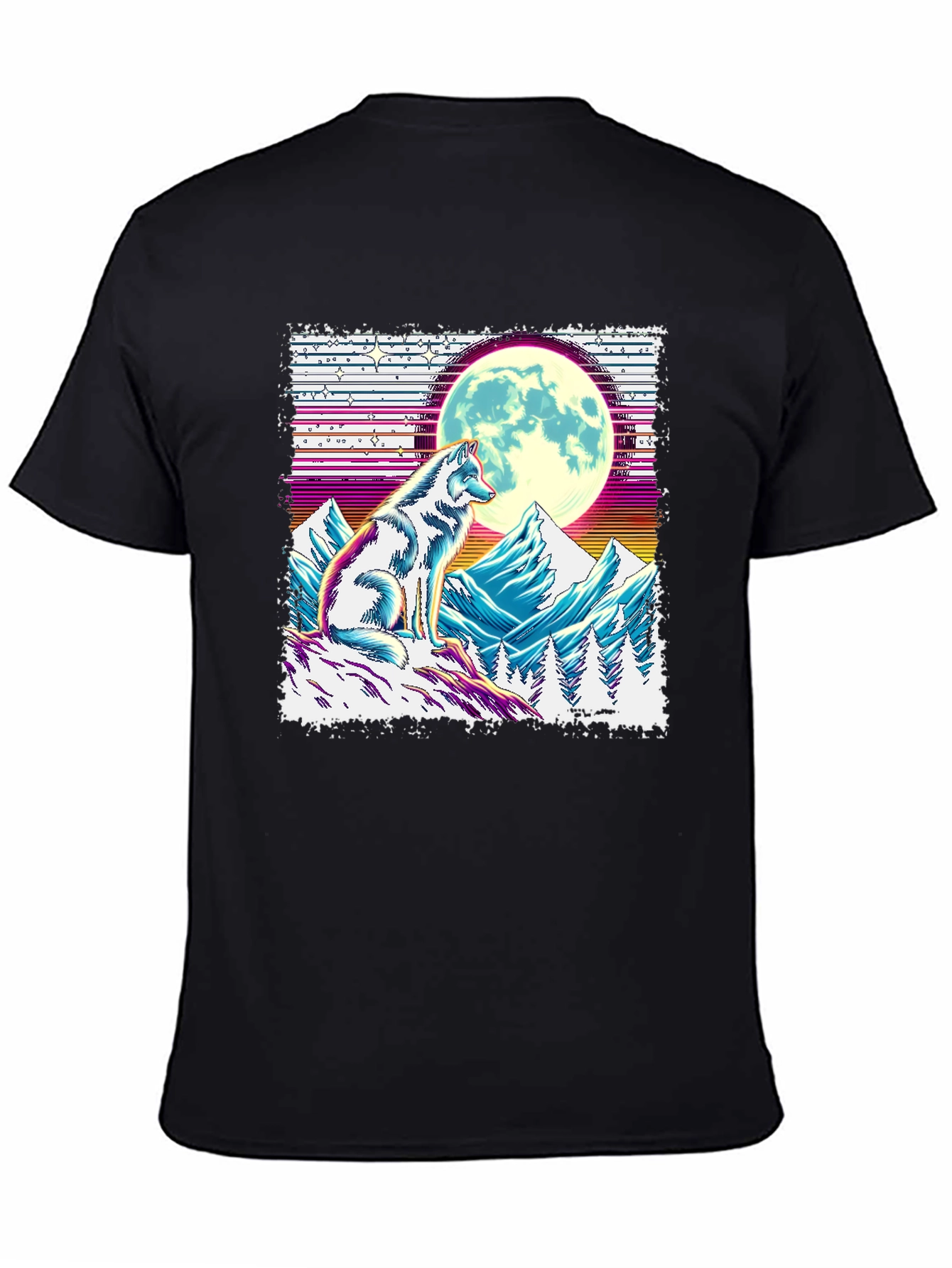 Black Wolf Moon Graphic Tee - Unique Design view 4