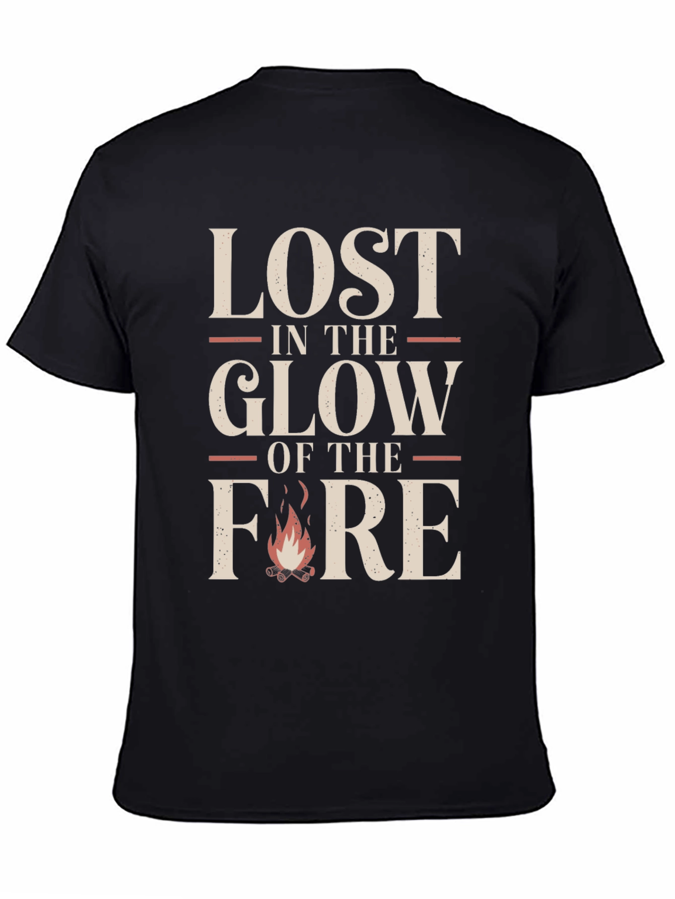 Black Lost in the Glow of the Fire Graphic Tee view 4